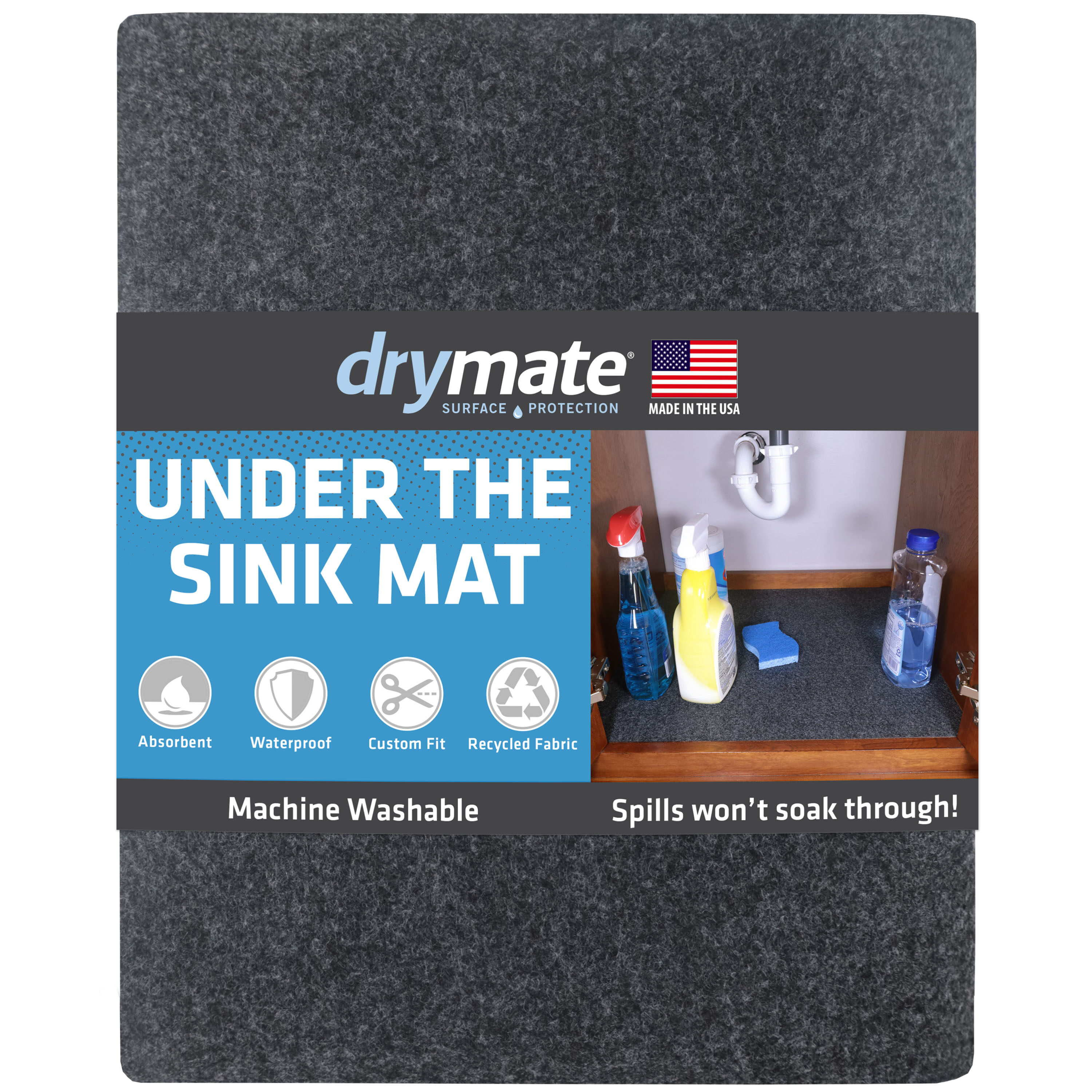 Duck EasyLiner Clear Classic Under the Sink Liner 24-in x 4-ft Black  Cabinet Mat in the Shelf Liners department at