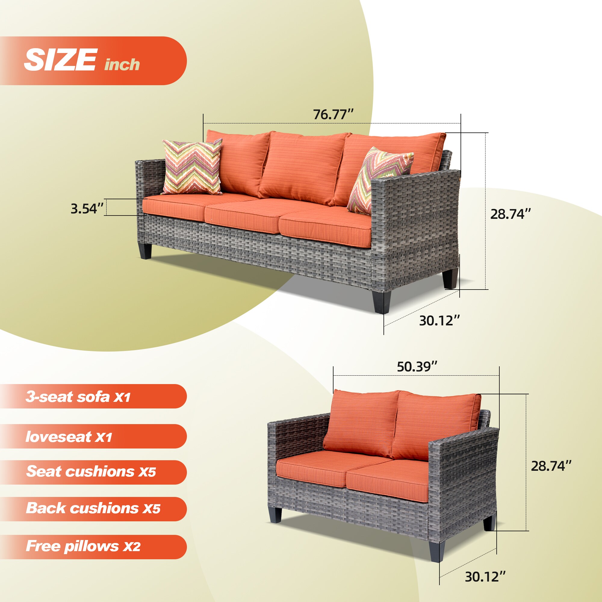 Ovios GRS800-6 Patio-Conversation-Sets - View #6