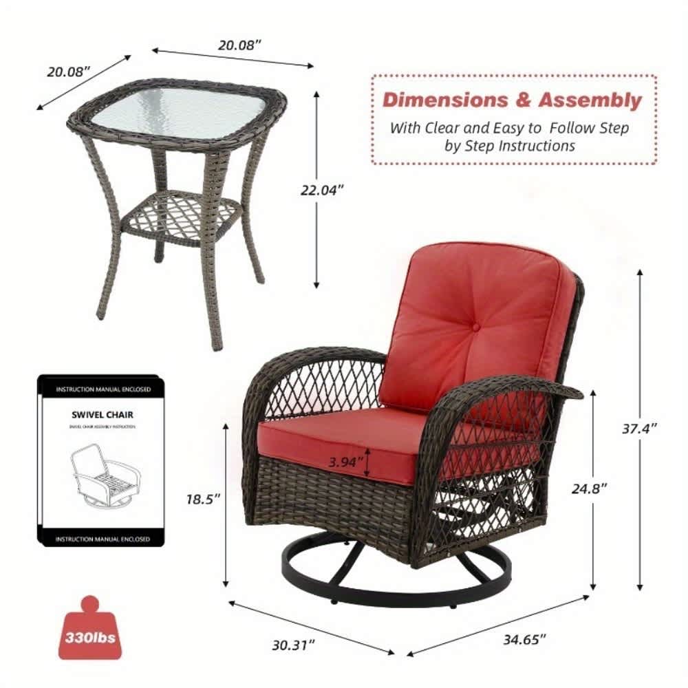 U-HOMY BA-003WR-AA Patio-Conversation-Sets - View #3
