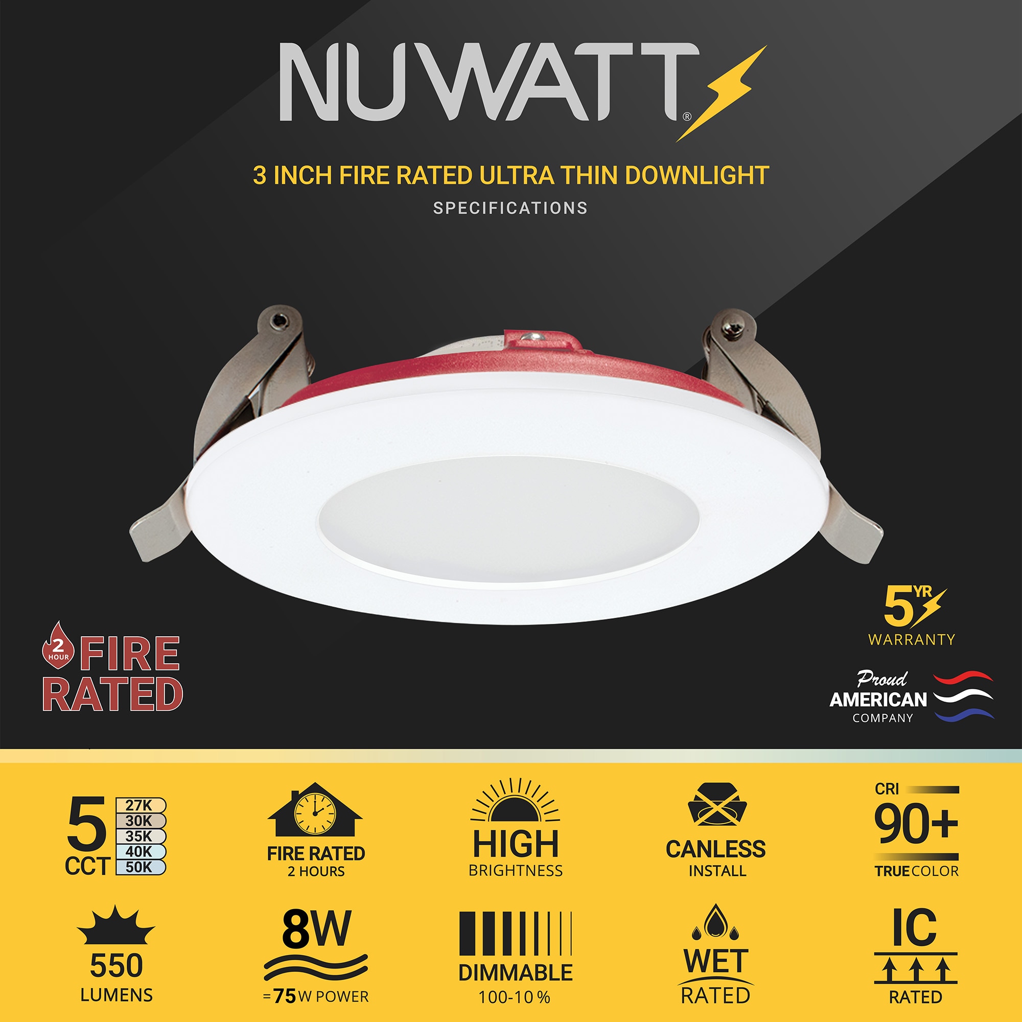 NUWATT NWPDL38W5CTFRWH12P Led-Retrofit-Downlight - View #2