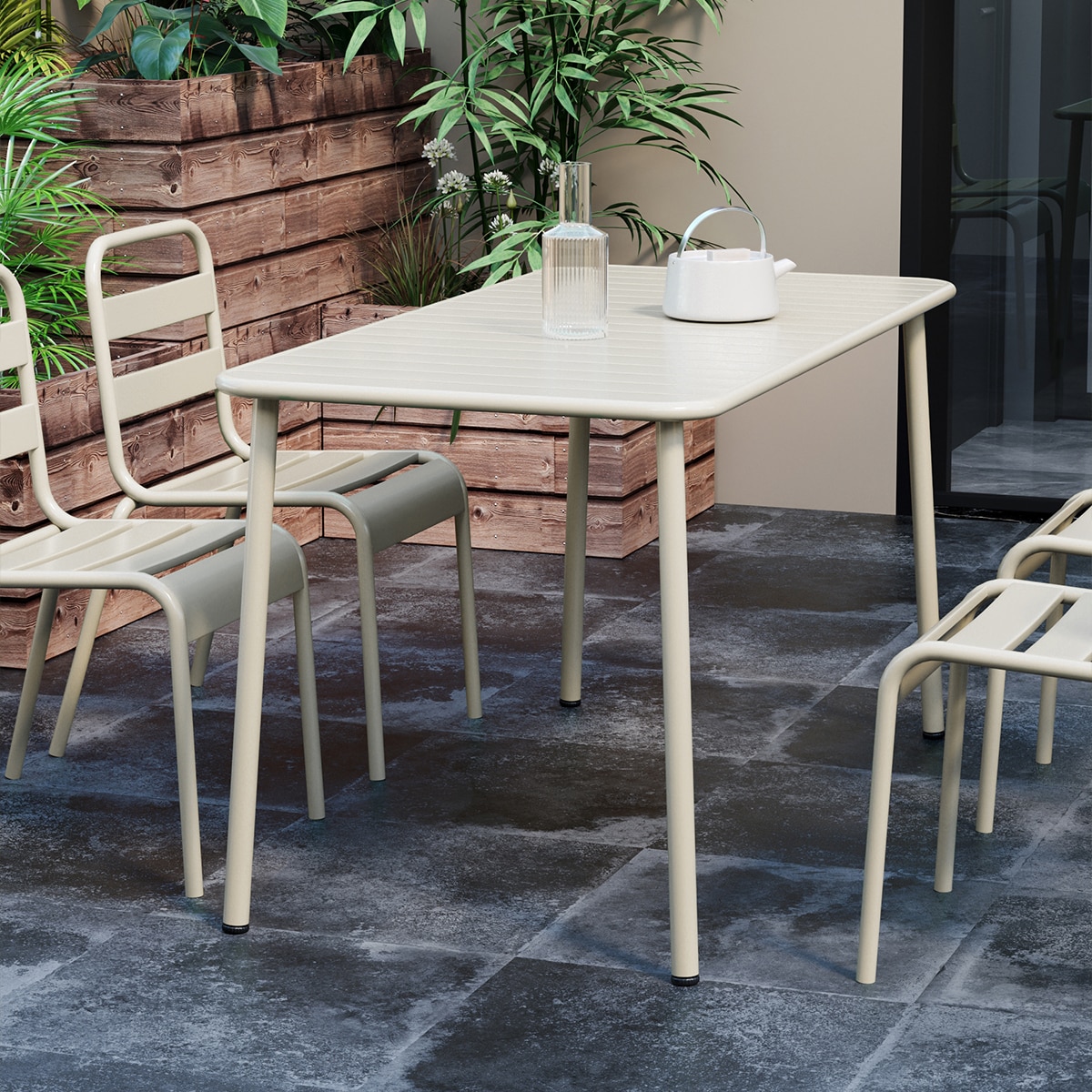 Tatayosi YXJ-Patio long table outdoor dining table villa courtyard balcony table outdoor leisure table simple garden waterproof table