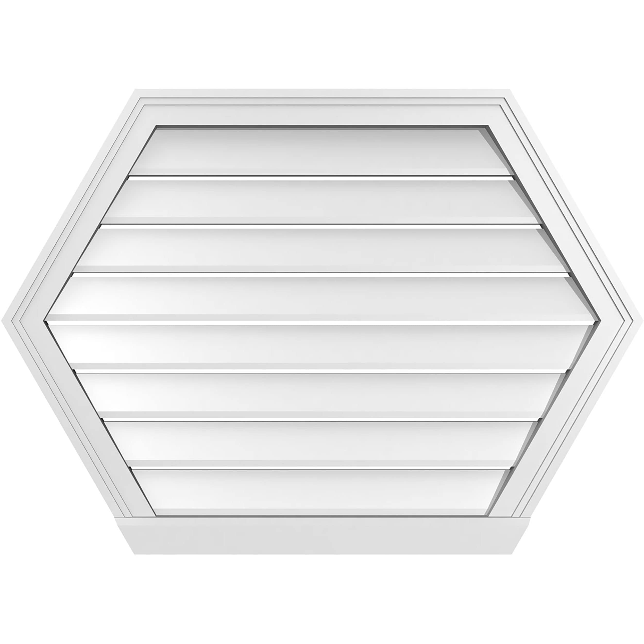 Ekena Millwork GVPHP36X2603SF 36-Inches x 26-Inches Off-white Peaked PVC Gable Louver Vent