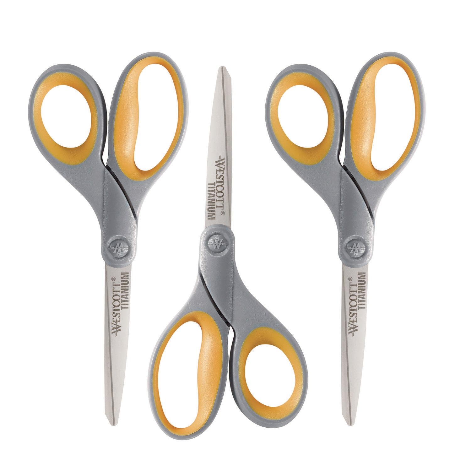 Westcott Titanium Bonded Scissors Set in Gray/Yellow 8 Overall Length #17532