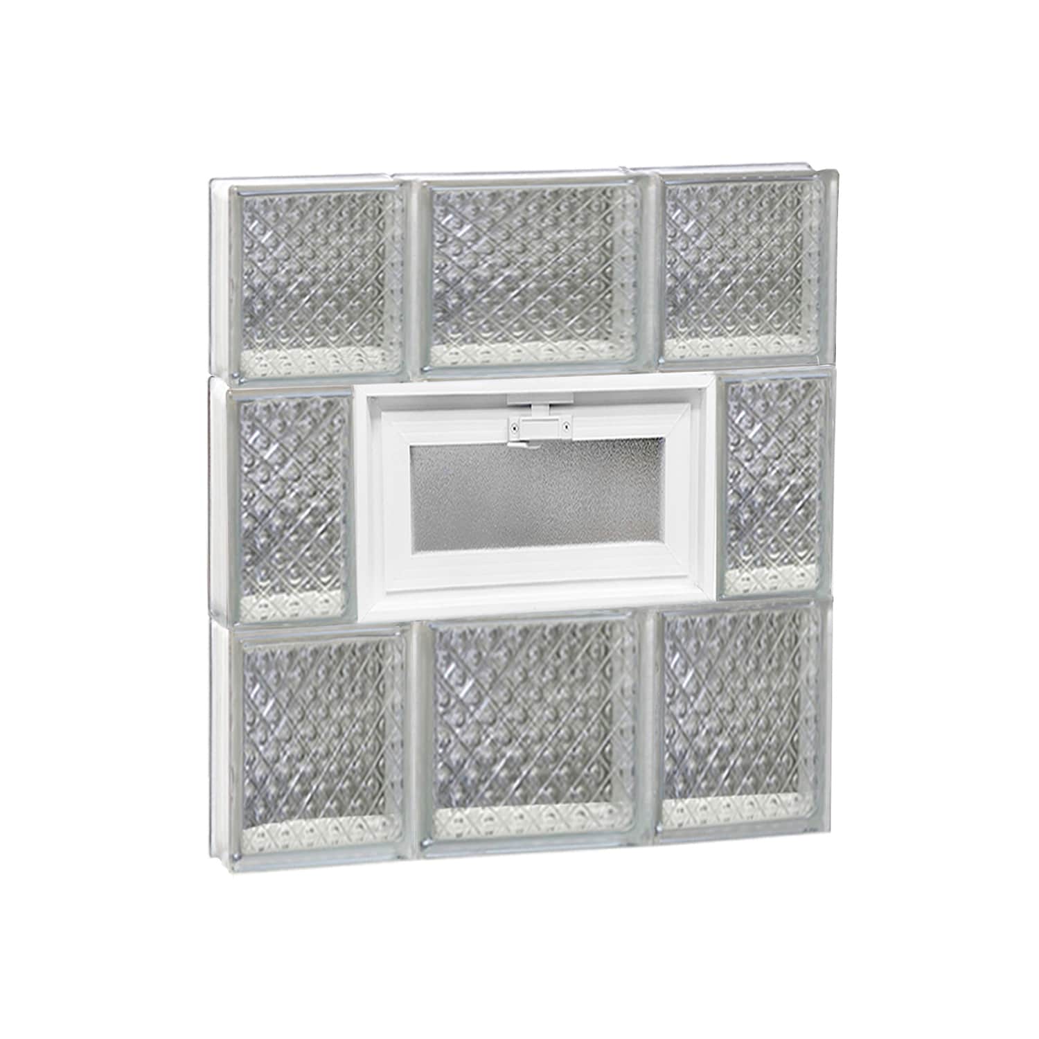 REDI2SET V2022DP Diamond Glass 19-1/4-in x 21-1/4-in Frameless Replacement Vented Glass Block Window