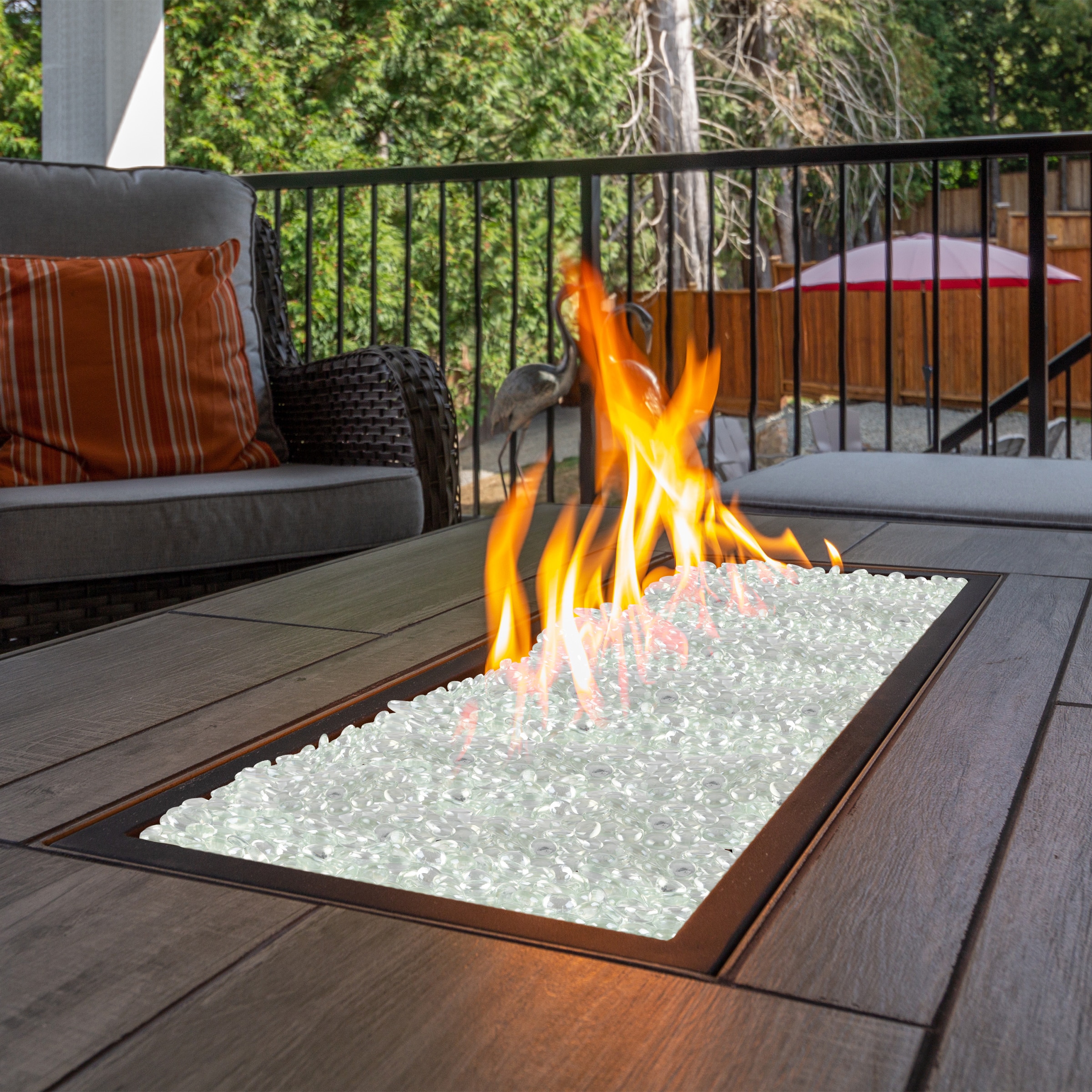 Home Complete 50-T1381 Add Instant Wow-factor To Your Propane Gas Firepit or Electric Fireplace with The Glass Firepit Rocks By Home-complete