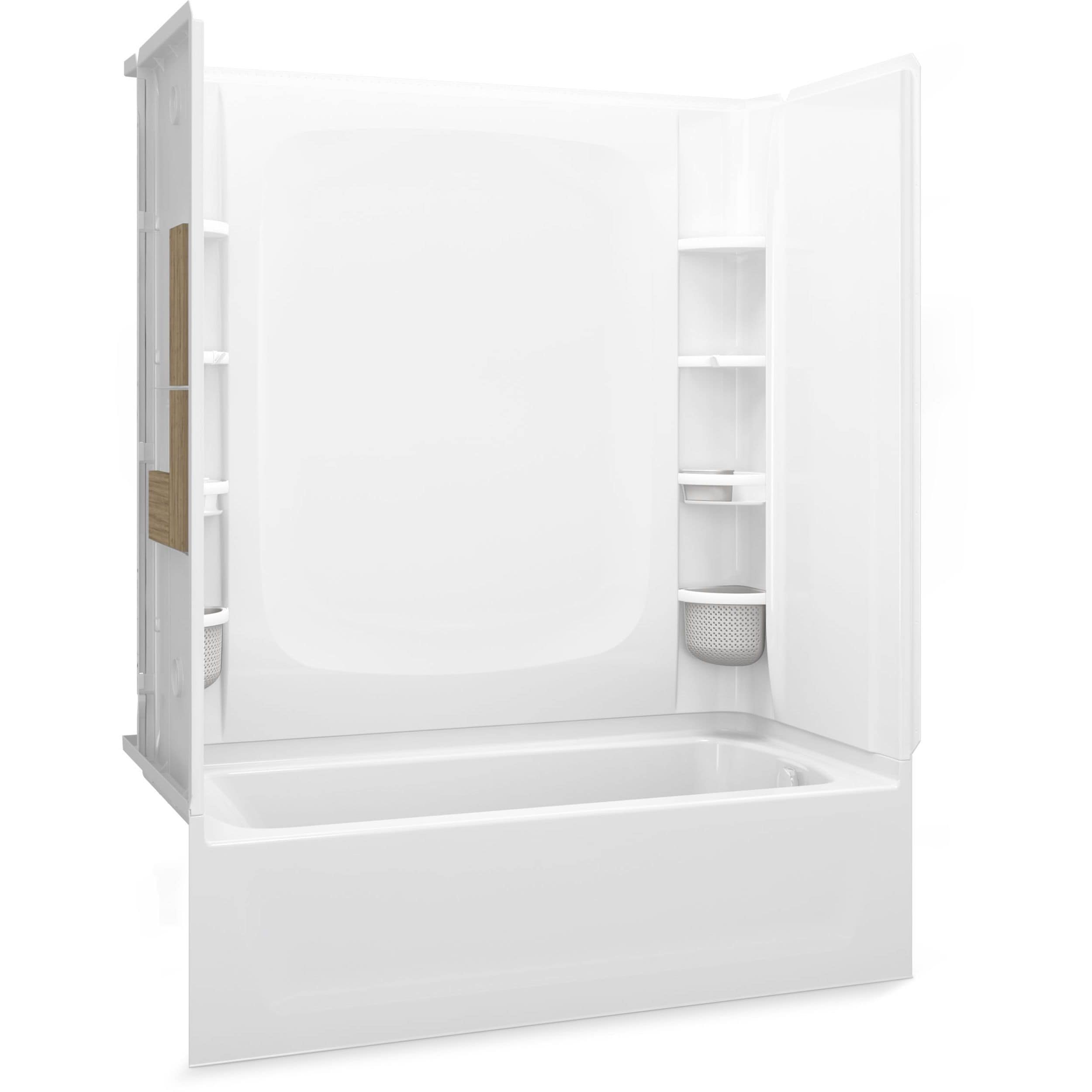 Sterling 71470126-0 31-Inches W x 60-Inches L x 76-Inches H White 4 -Piece Bathtub Shower Combination Kit (Right Drain) with Tub and Wall Included Drain Included
