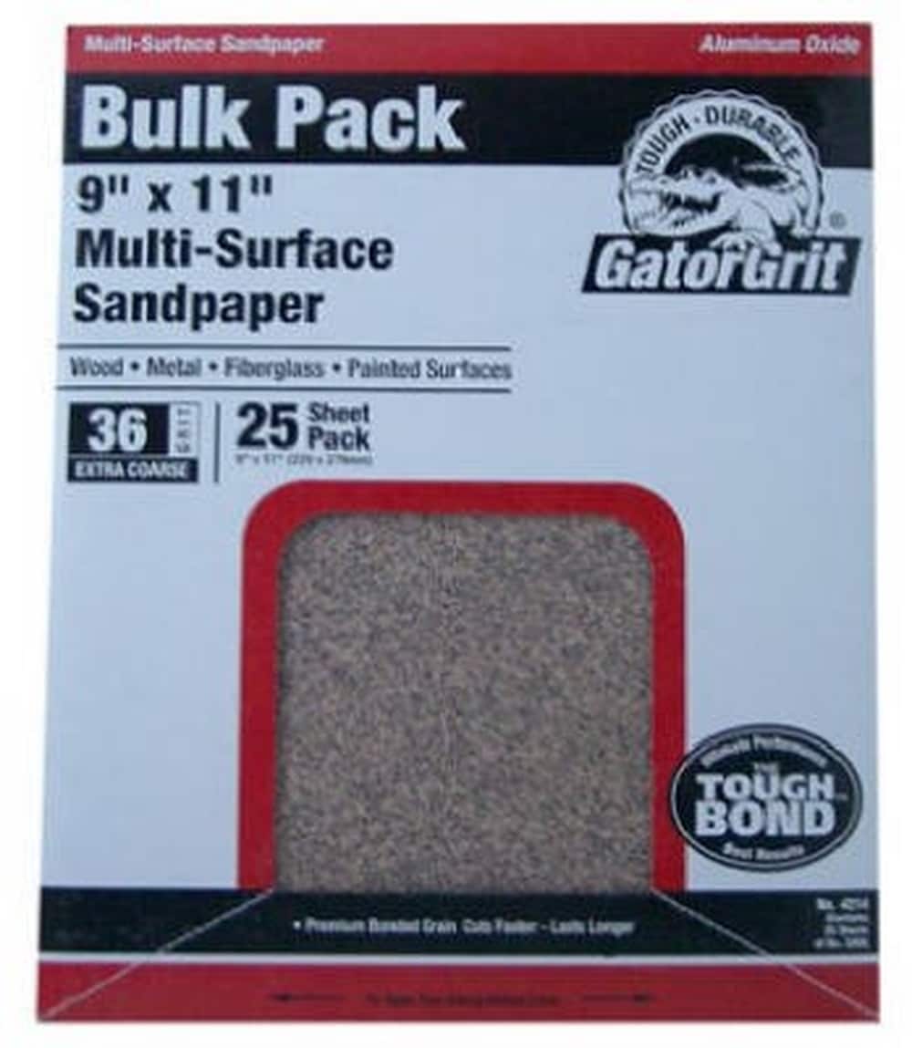 Ali Industries  Gator Grit 50-Grit Coarse Sandpaper Sheets 9 x 11 in 25-Count