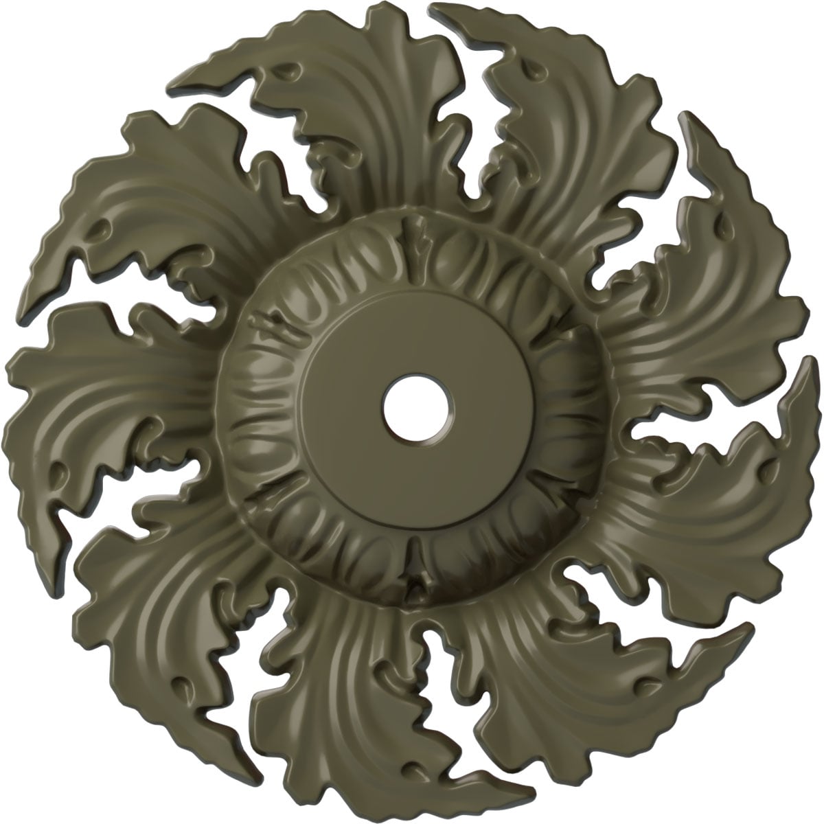 Ekena Millwork CM14NEPTF Needham 14.625-in W x 14.625-in L Painted Turtle Polyurethane Whole Ceiling Medallion