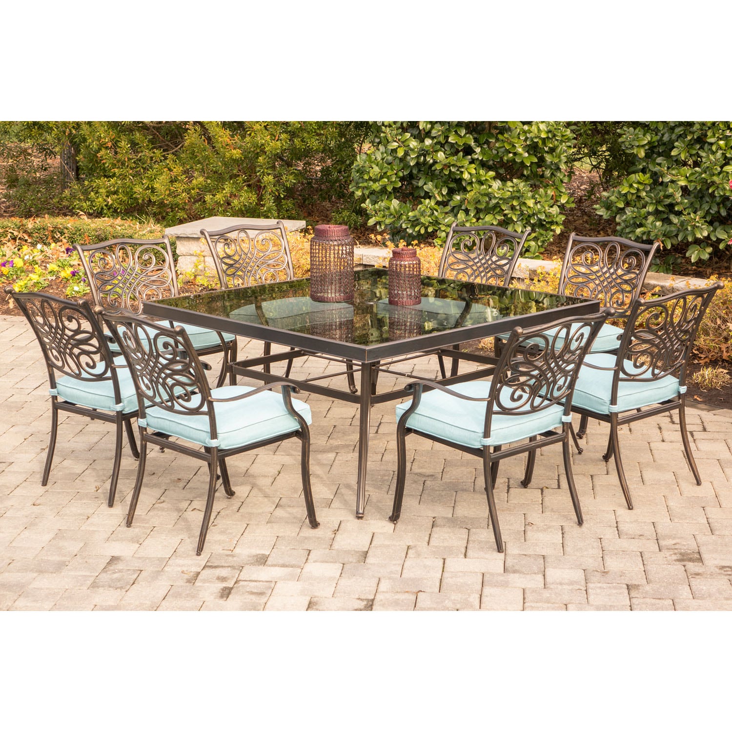 Hanover TRADDN9PCSQG-BLU Patio-Dining-Sets - View #10