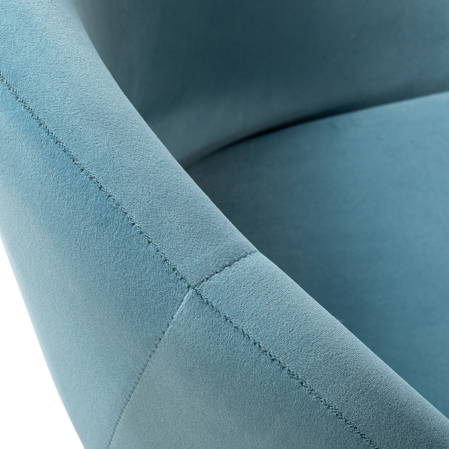 Berta Blue Velvet Swivel Task Chair with Adjustable Height