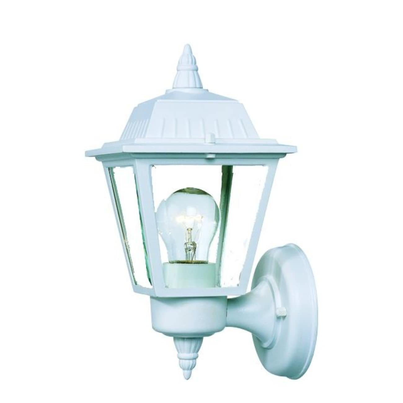 HomeRoots 4000398561 1 -Light 10-in H White Hardwired Outdoor Wall Light