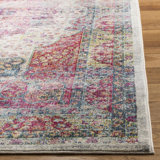 Safavieh Merlot Angra 7 x 7 Cream/Multi Round Indoor Floral/Botanical Oriental Area Rug Safavieh Merlot Angra 7 x 7 Cream/Multi Round Indoor Floral/Botanical Oriental Area Rug