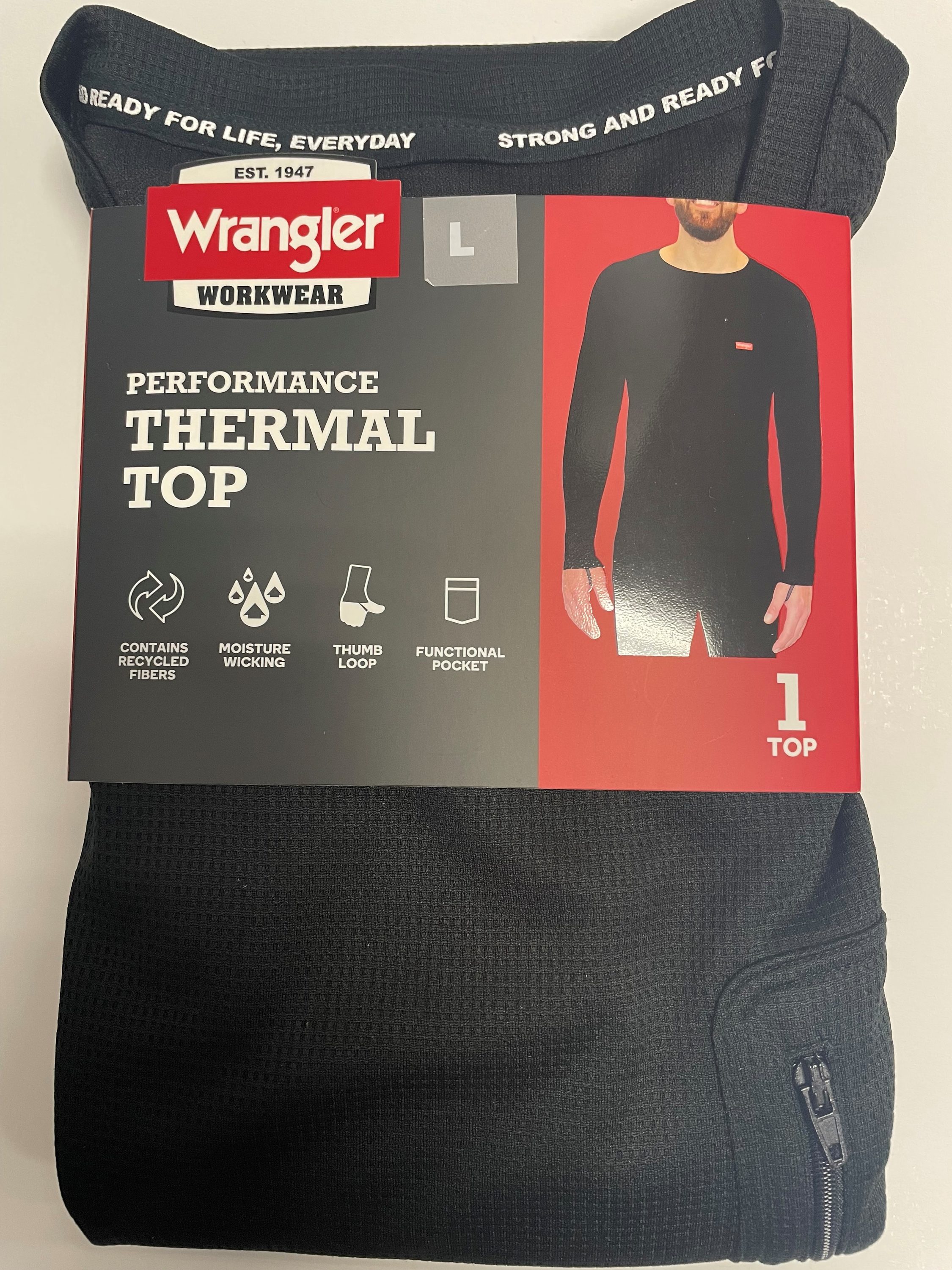 Wrangler Black Cotton/Polyester Thermal Shirt (Medium) in the Thermals  department at 