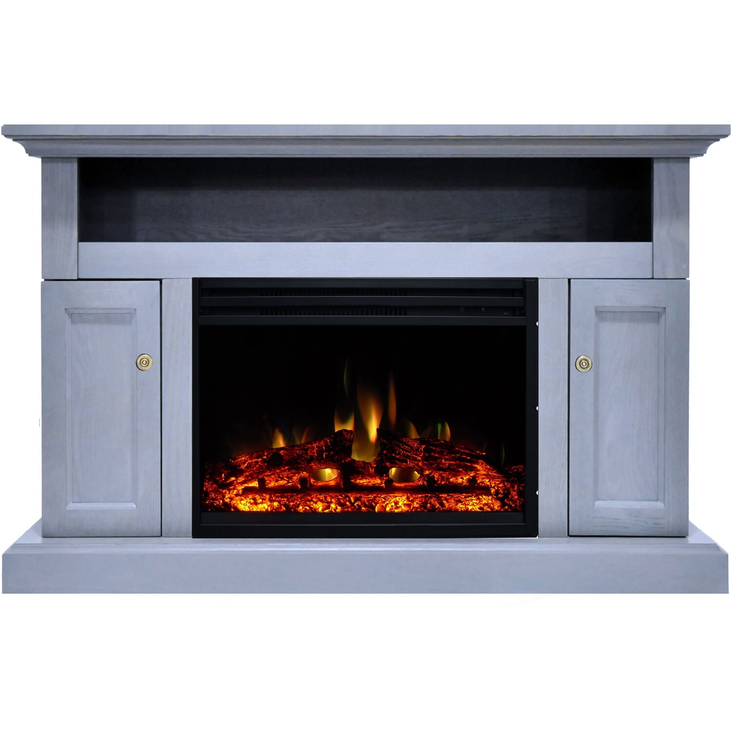 Cambridge CAM5021-2SBLLG3 47.5-in W Slate Blue TV Stand with Fan-forced Electric Fireplace
