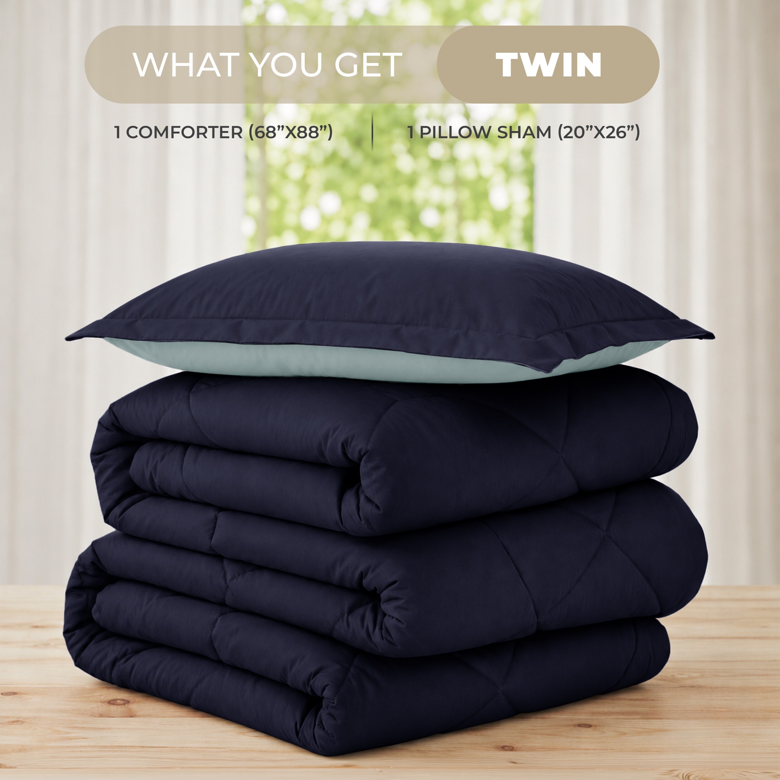 Lux Decor Collection CMF 3PC T SD NVY BLU Comforters-And-Bedspreads - View #6