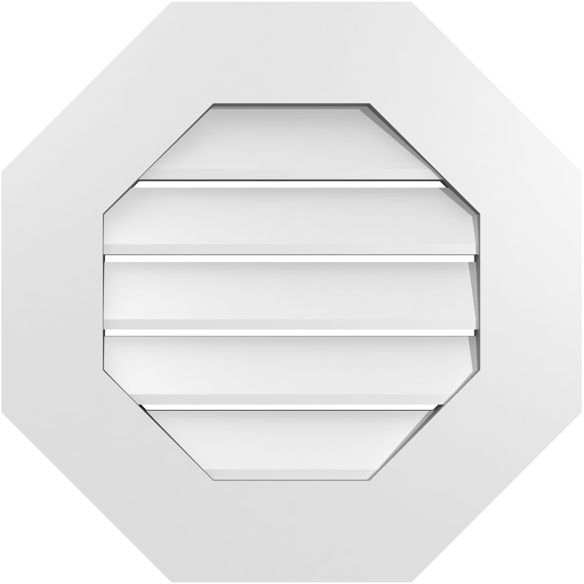 Ekena Millwork GVPOC20X2001SF 20-Inches x 20-Inches Off-white Octagon PVC Gable Louver Vent