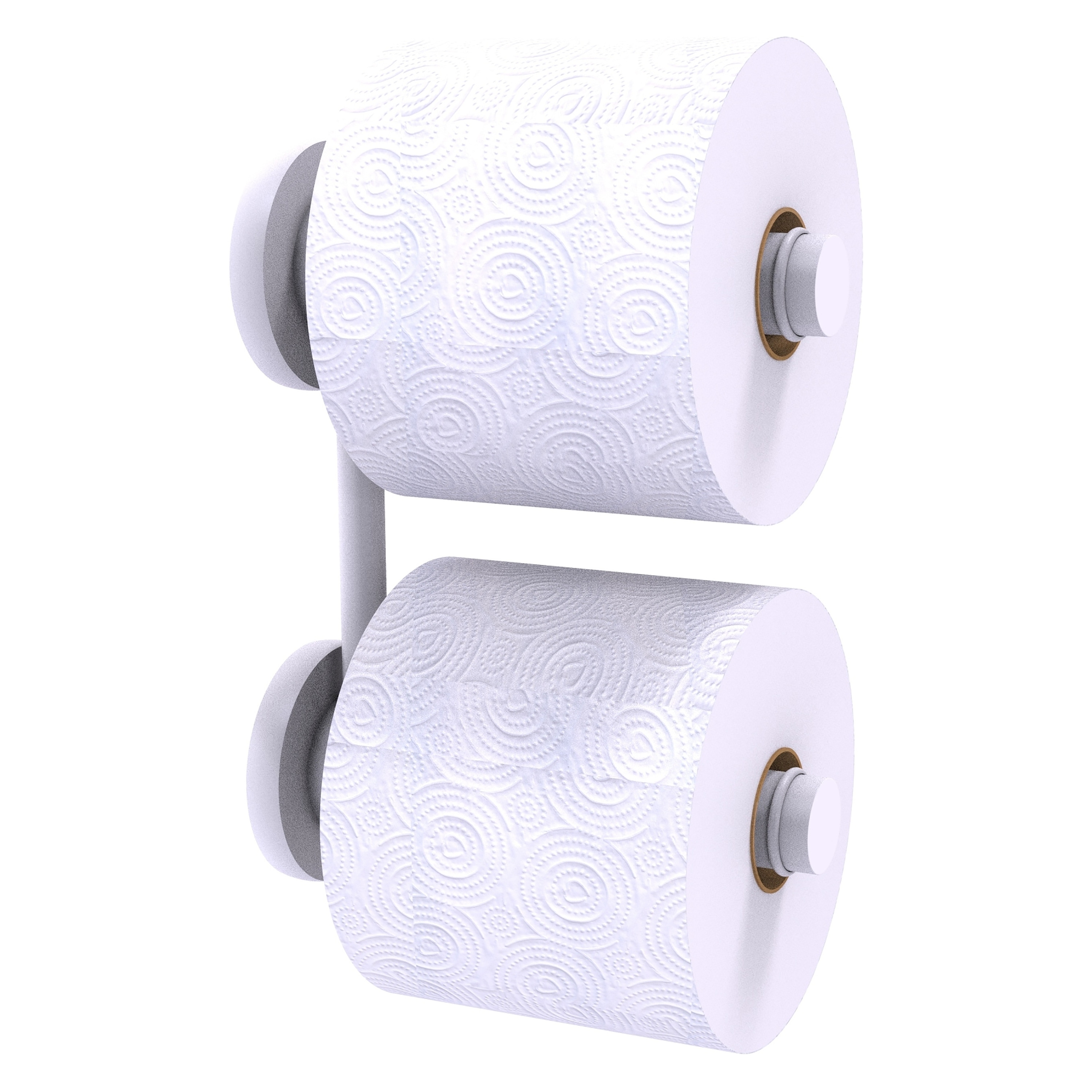 Allied Brass P1000-24-RR-2-WHM Prestige Skyline Matte White Wall mount Double post Toilet Paper Holder 2 -Rolls with Storage