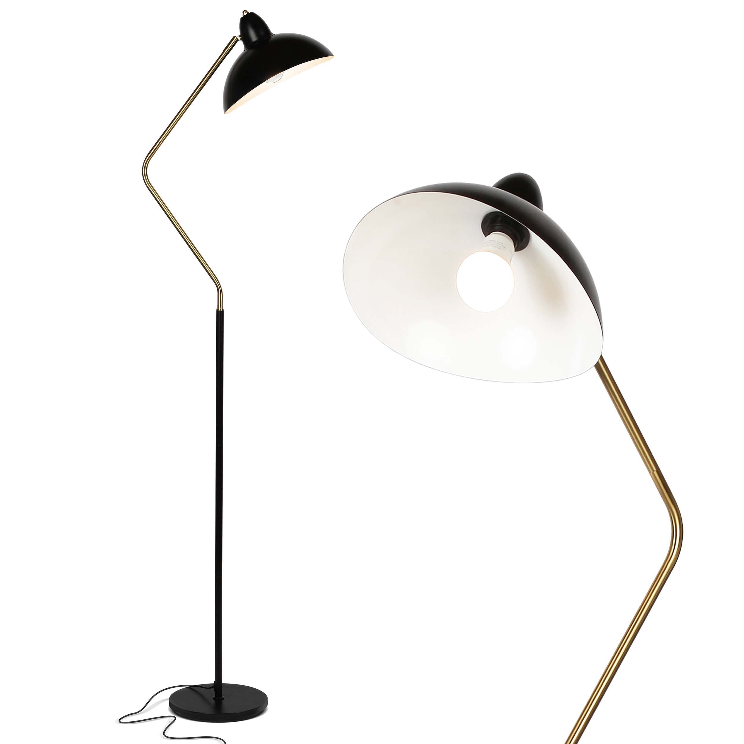 Arcadian Swoop Adjustable Black LED Floor Lamp for Kids