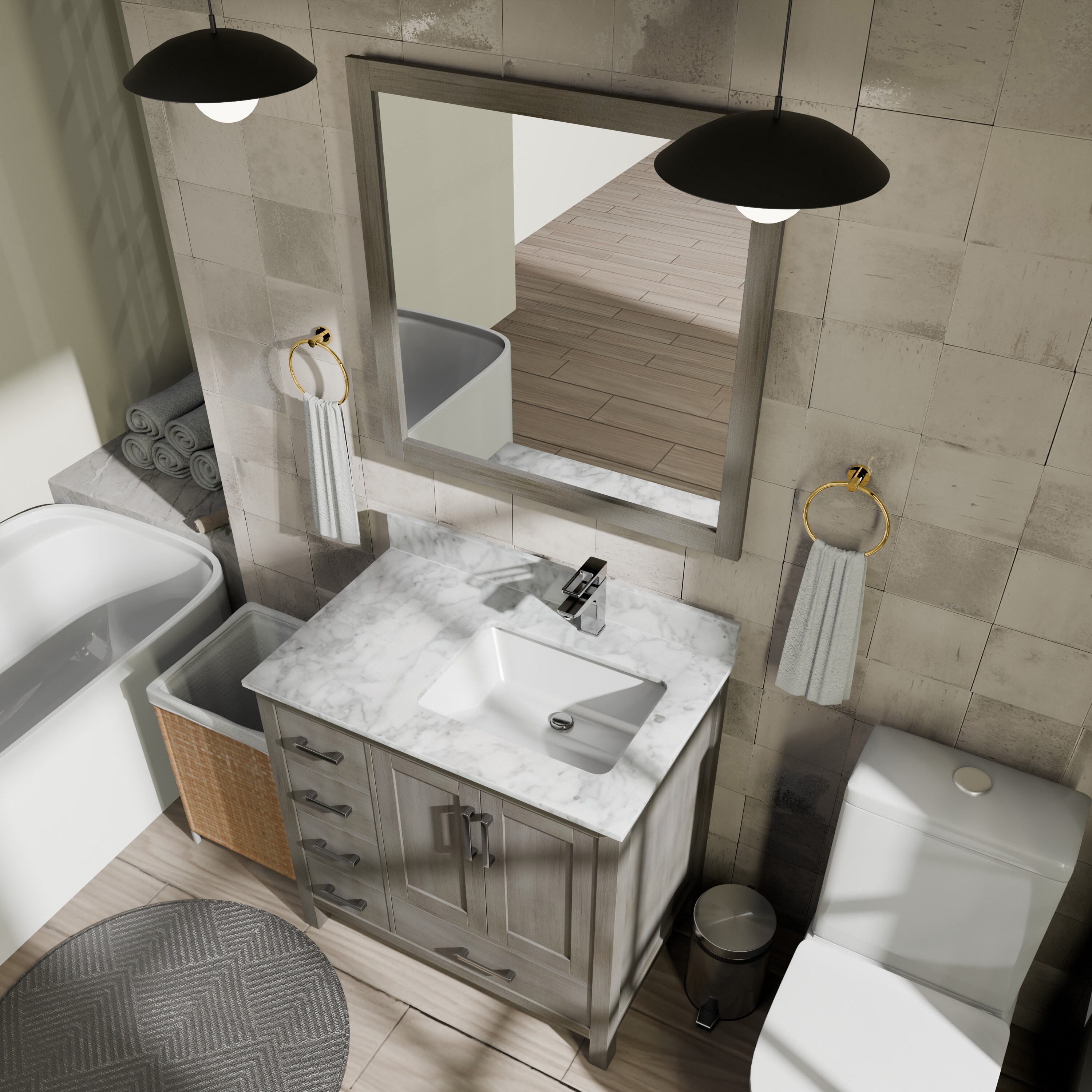 Lexora LJ342236SDDS000R Bath-Vanity-Combo - View #7