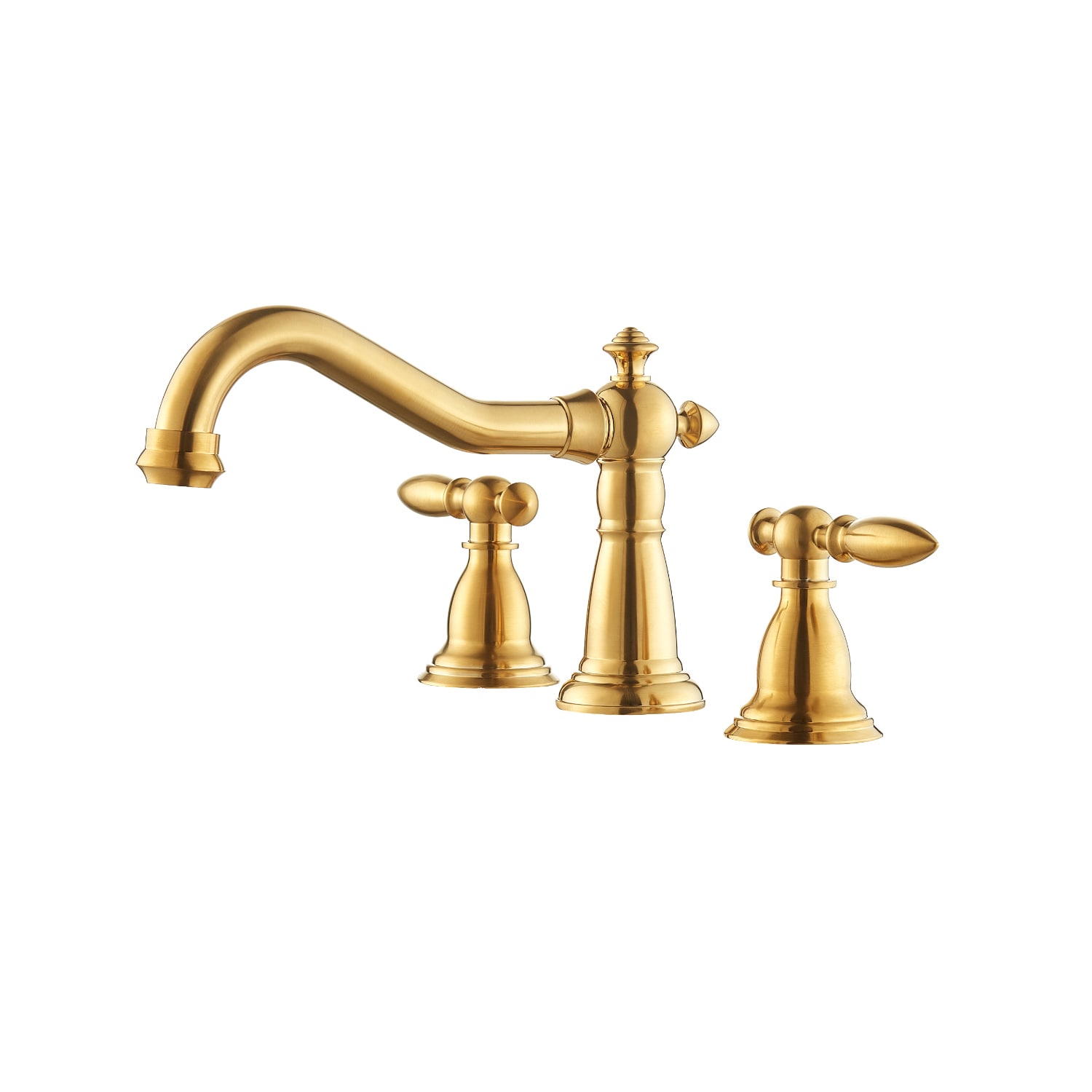 Vinnova 113123-BAF-BG Corella Brushed Gold Widespread 2-handle WaterSense Low-arc Commercial/Residential Handle Bathroom Sink Faucet