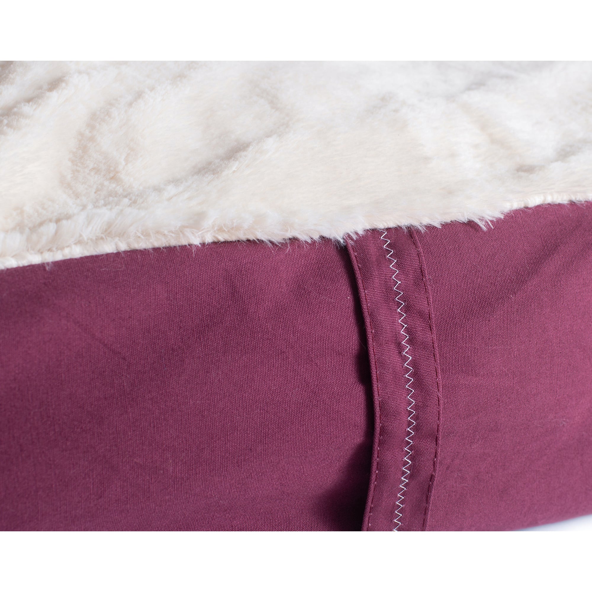 Medium Ivory and Burgundy Waterproof Pet Bed Mat