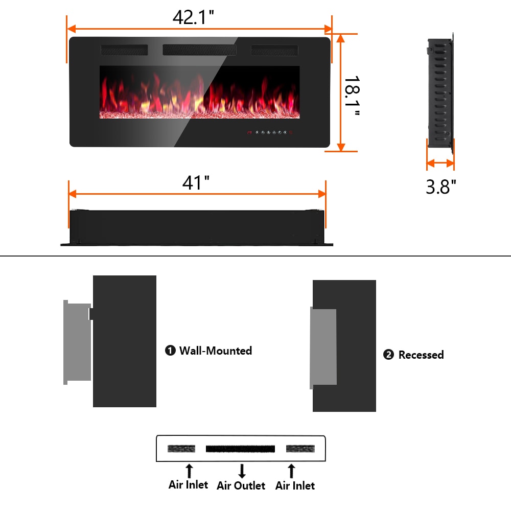 COWSAR LSFPC3-42 Electric-Fireplaces - View #7