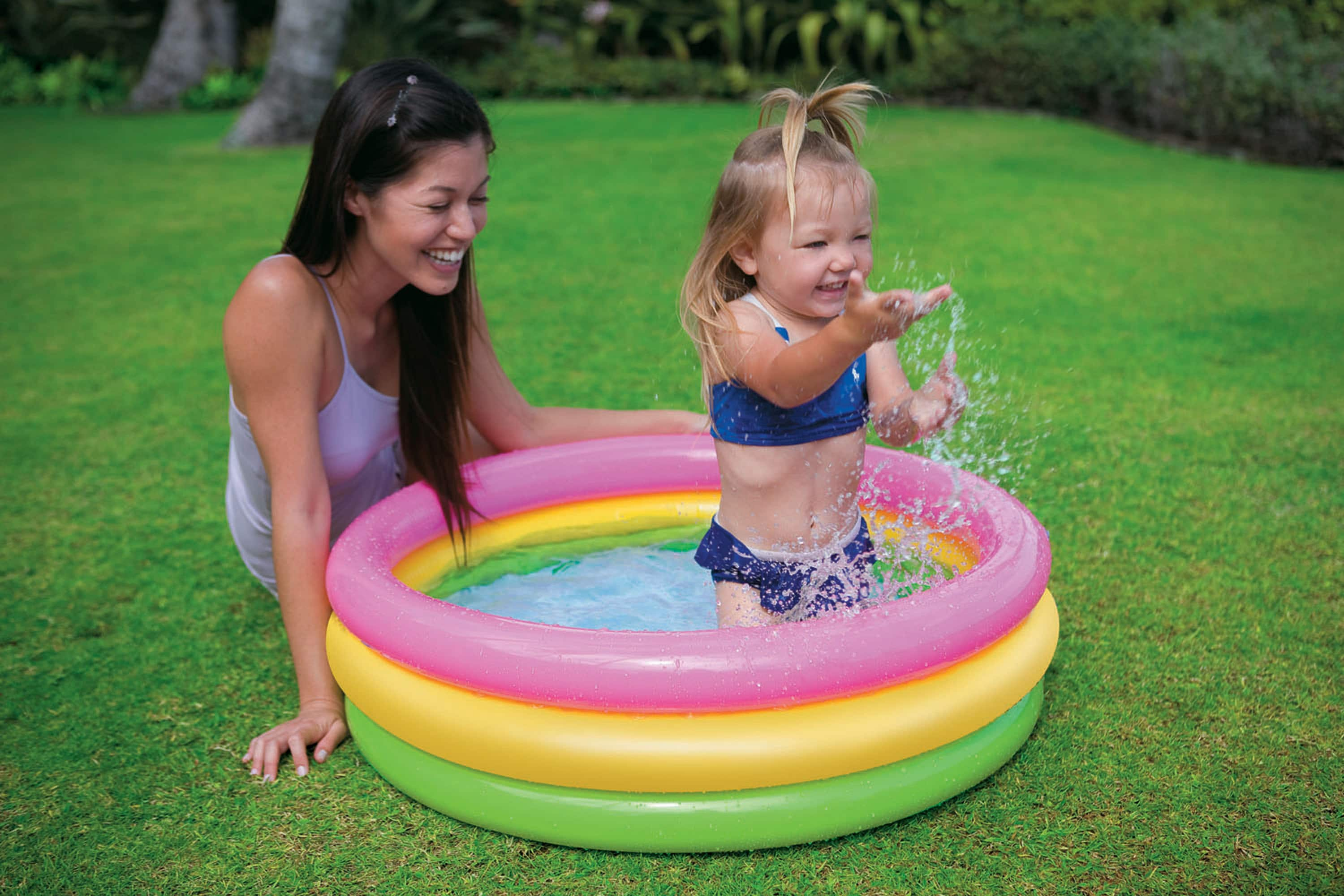 Intex 34-in L x 34-in W Multi Round Kiddie Pool 81200 at Lowes.com