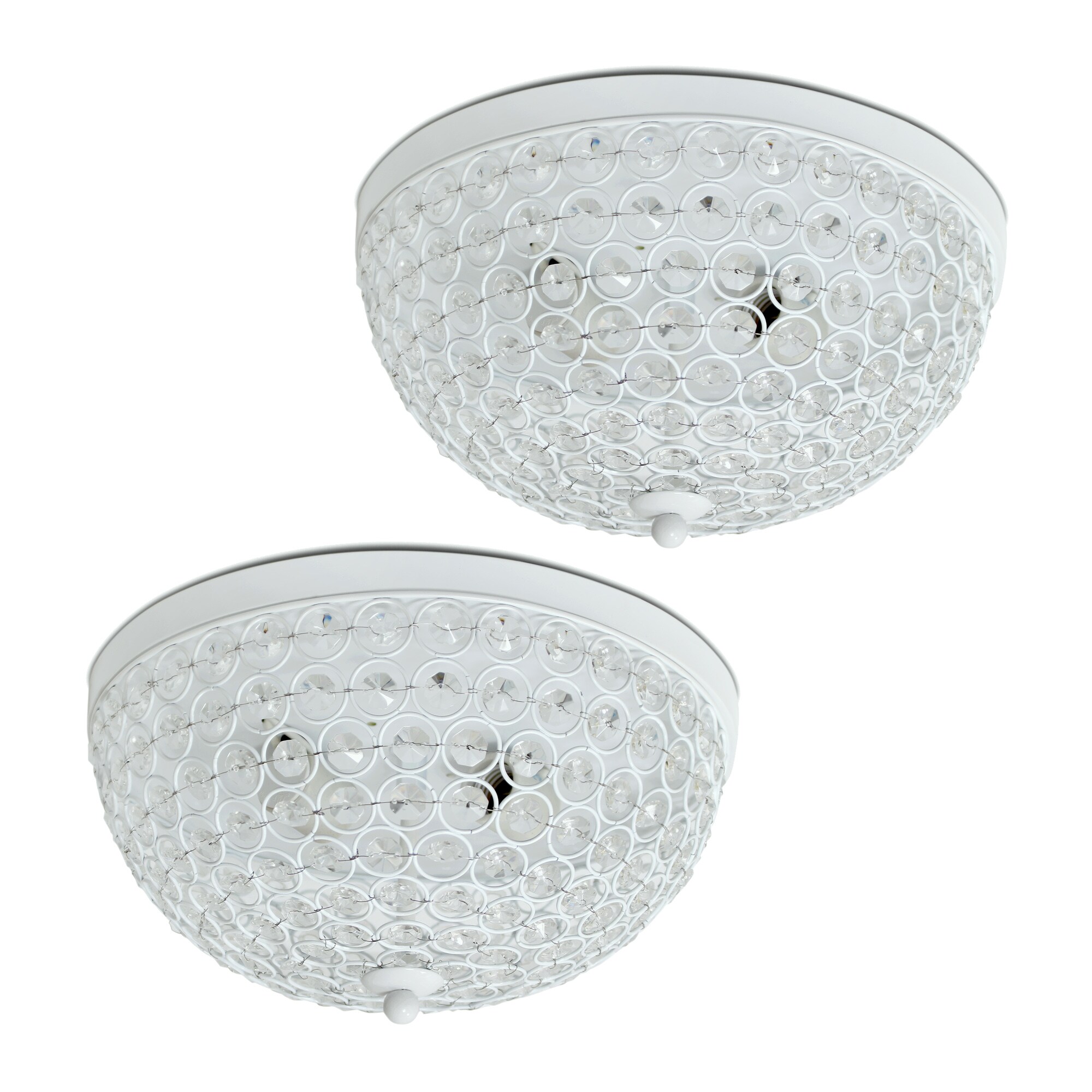 Lalia Home LHM-2000-WH-2PK Classix 4 -Light 13-in Gloss White Flush Mount Light