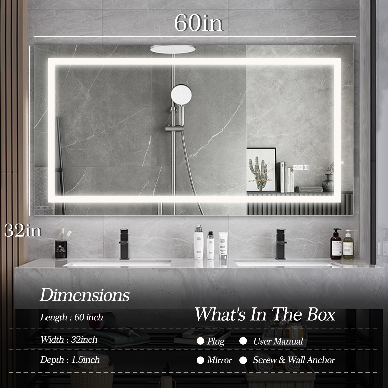 Forclover MF03GI-ME05 Framed-Bath-Mirrors - View #7
