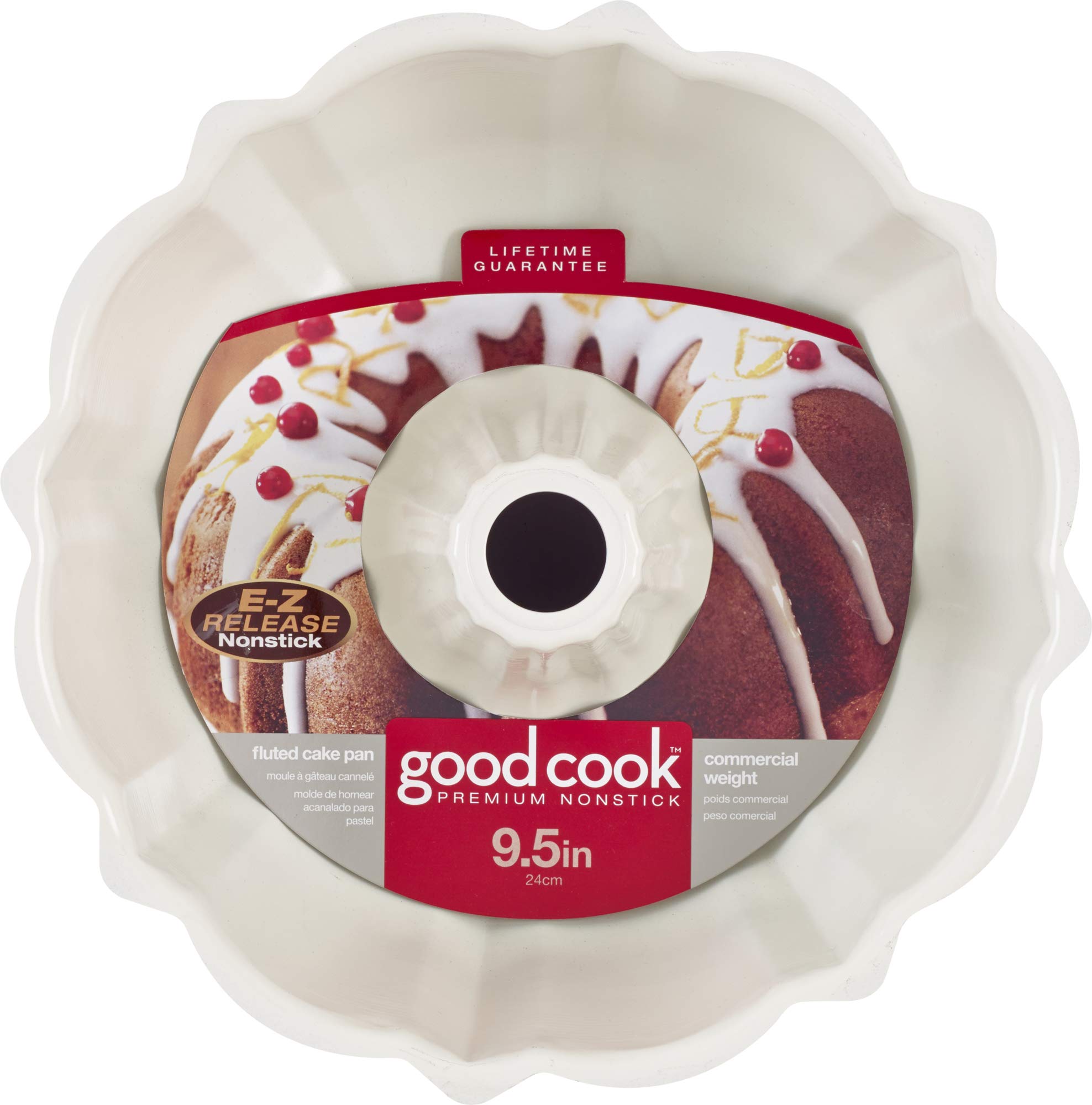 good cook GoodCook Everyday Nonstick Fluted Tube Pan 9 1/2-inch Red/White