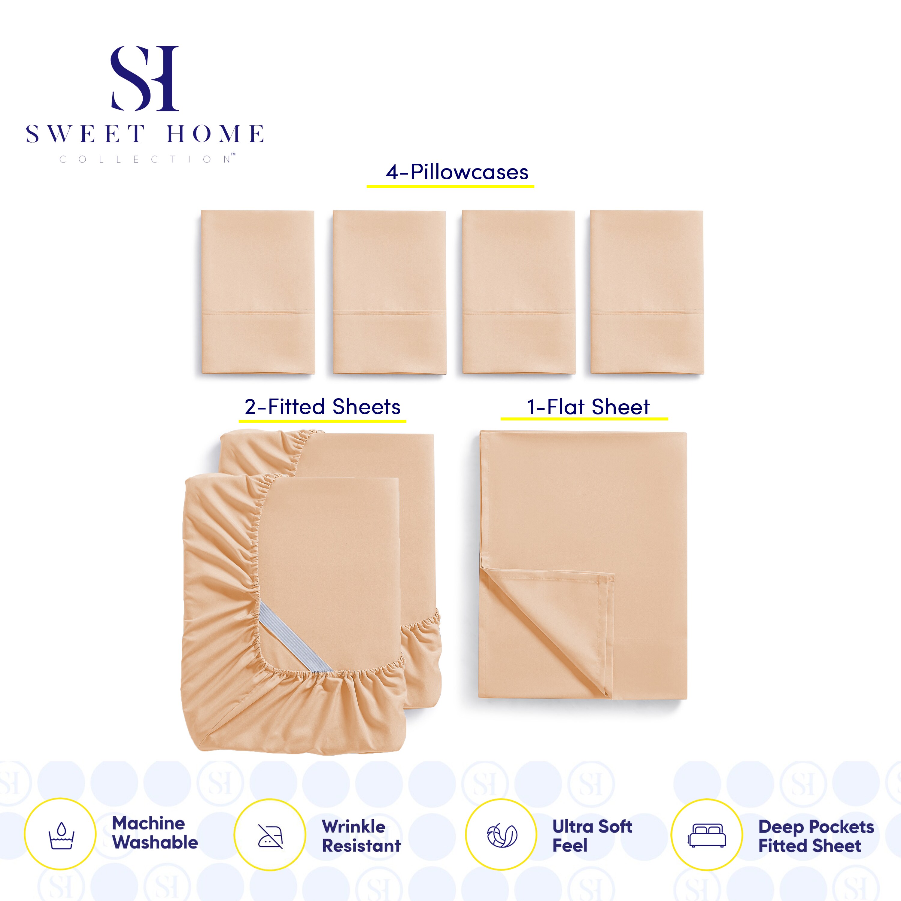 Sweet Home Collection LOW-7P-SH-SPK-PCH Sheet-Sets - View #3