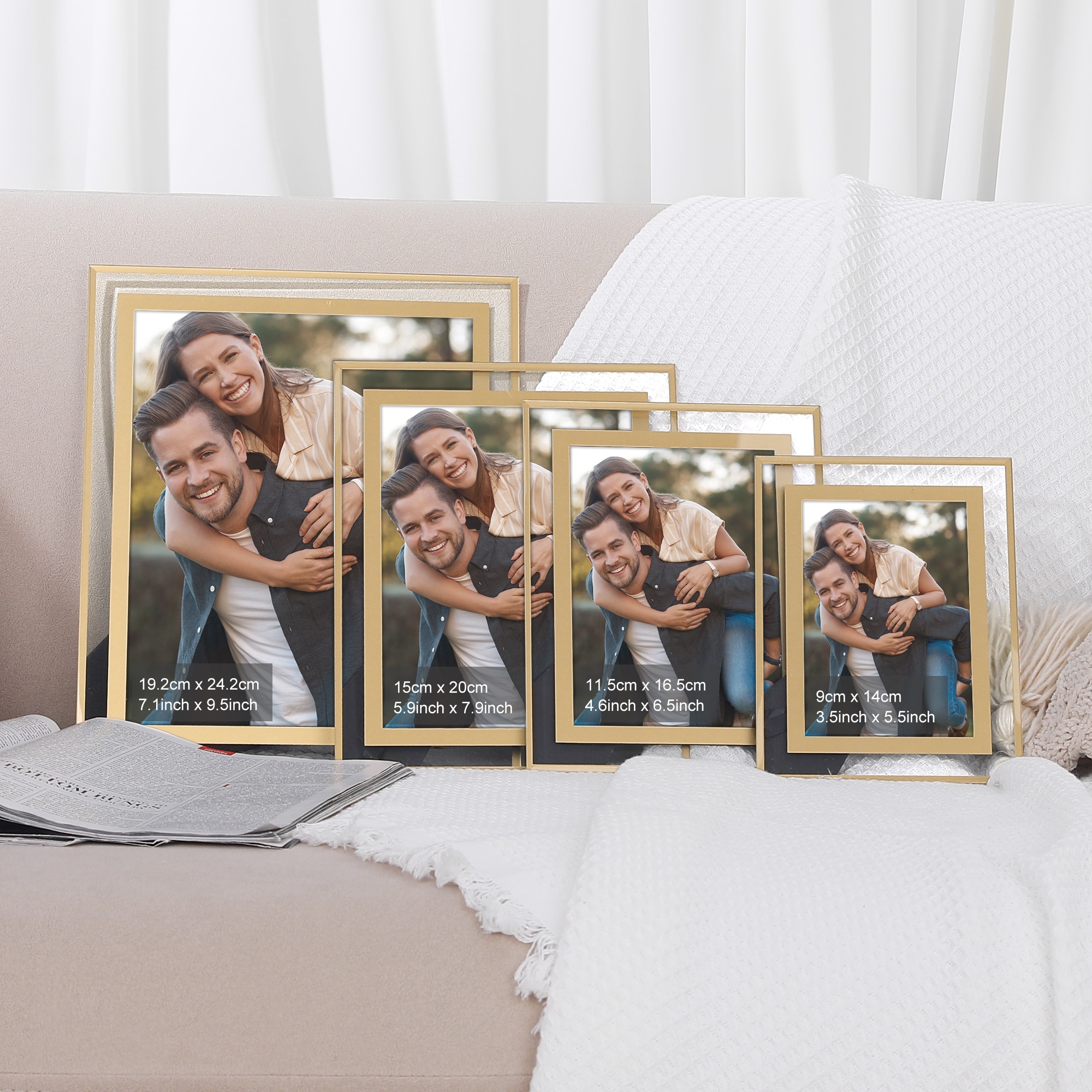 Unique Bargains Glass Picture Frame for Tabletop Display Vertical or ...
