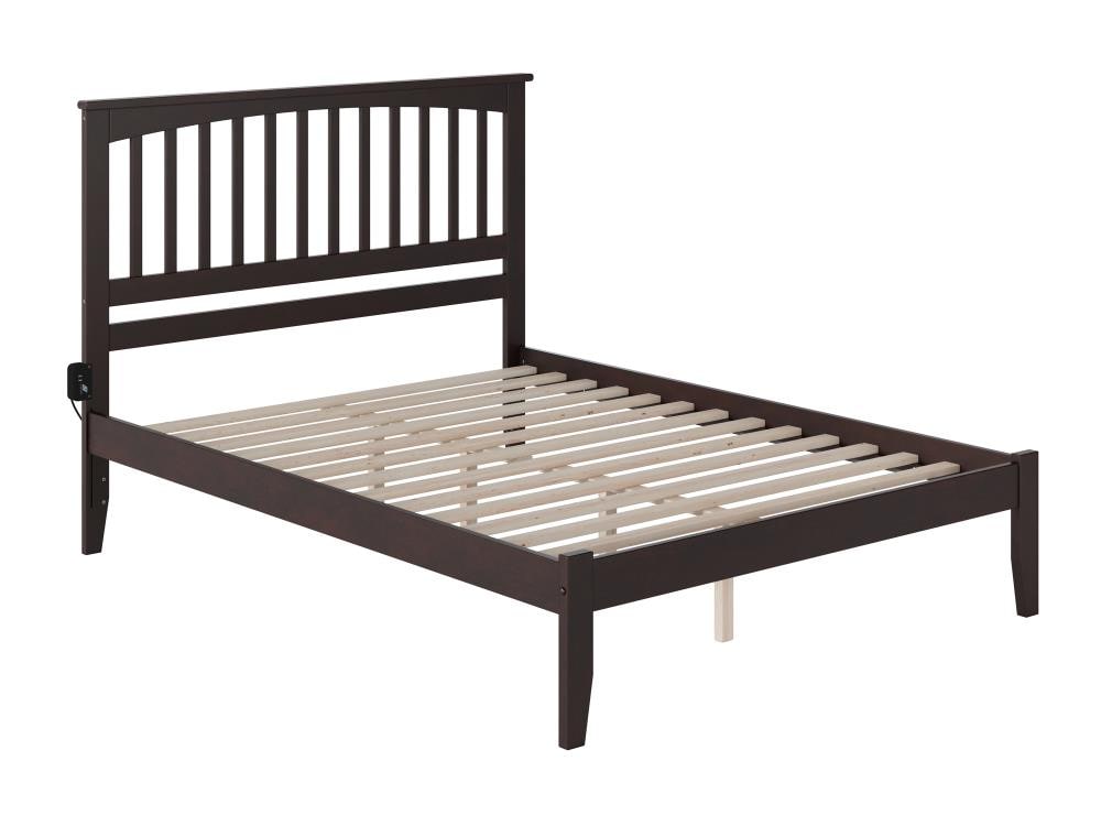 Queen size mission style solid wood platform on sale bed frame with headboard in espresso finish