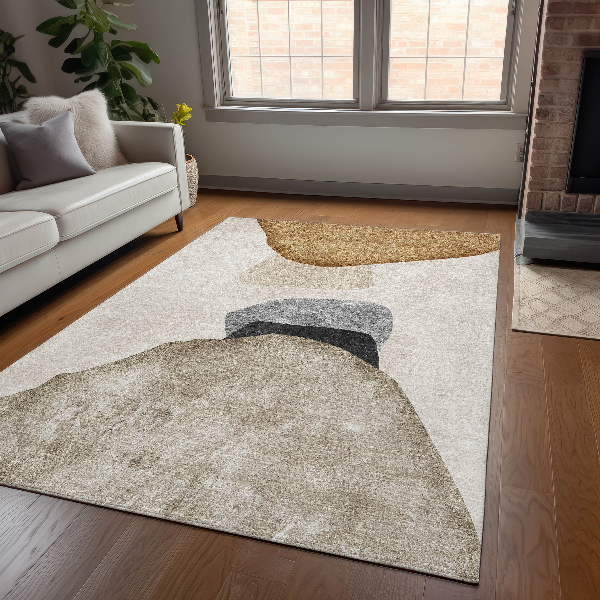 Addison Rugs ACN547BR9X12 Chantille ACN547BR 9 x 12 (ft) Polyester Brown Rectangular Indoor/Outdoor Abstract Machine washable Area rug