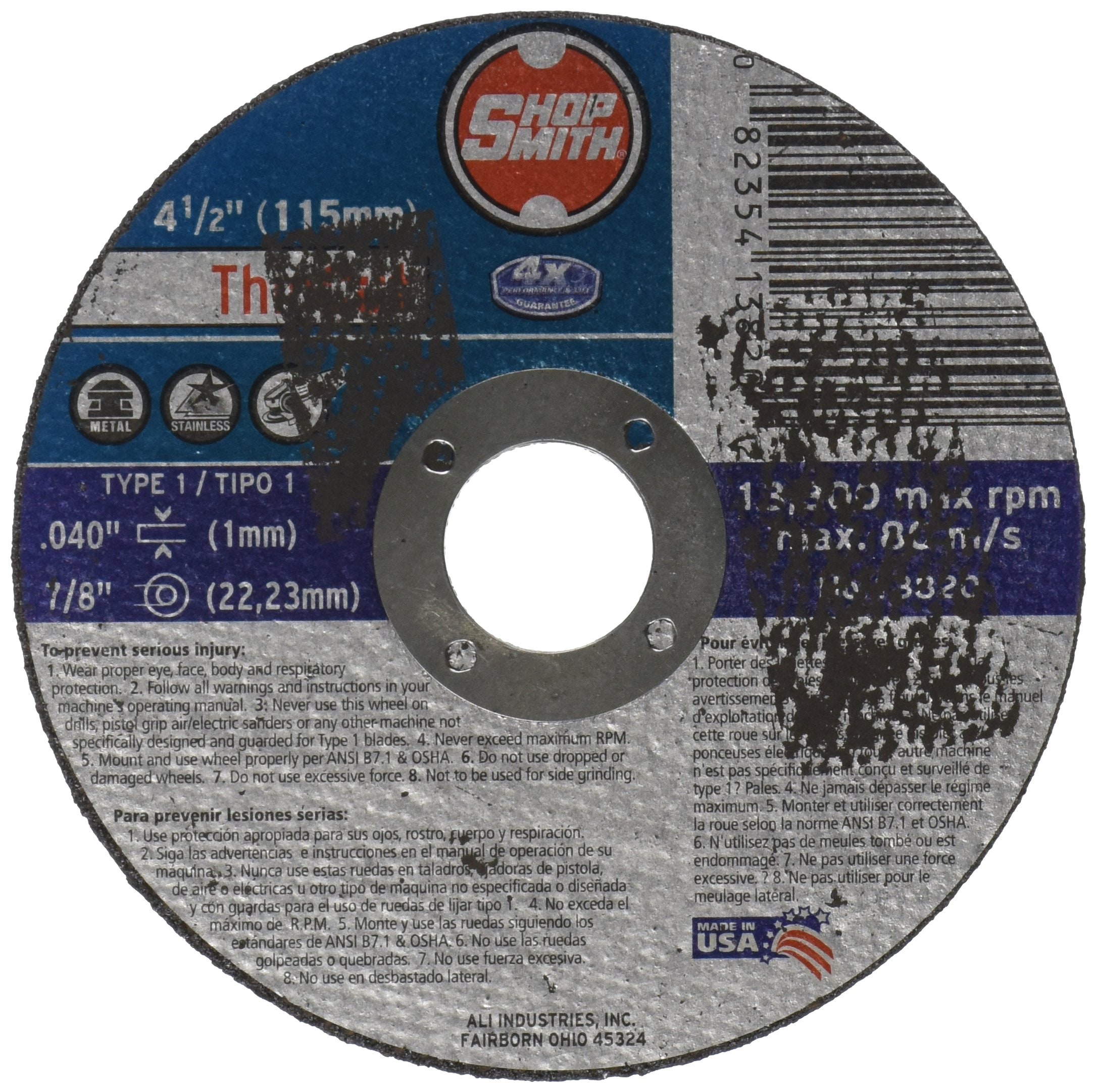 Ali Industries  1111246-500 Thin Metal Cut-Off Wheel 4.5 x .040 x 7/8