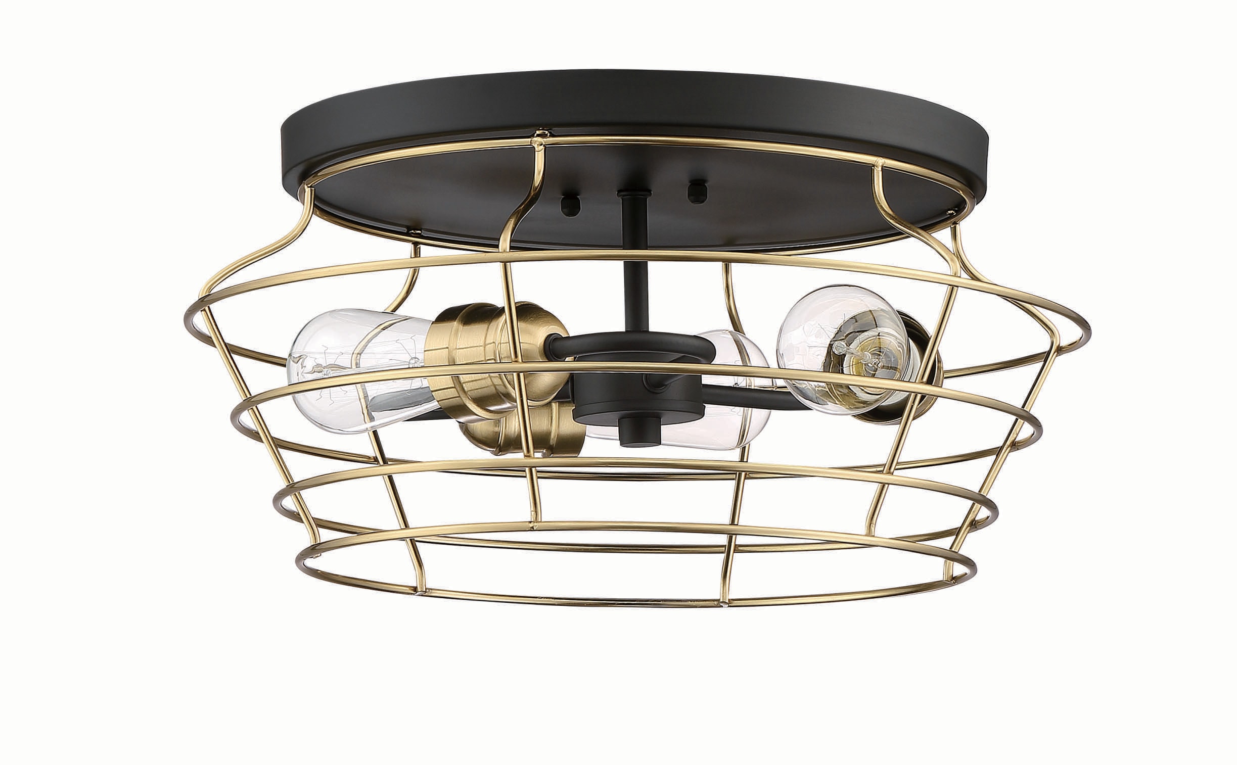 Craftmade 50683-FBSB Thatcher 3 -Light 16.5-in Matte Black Flush Mount Light