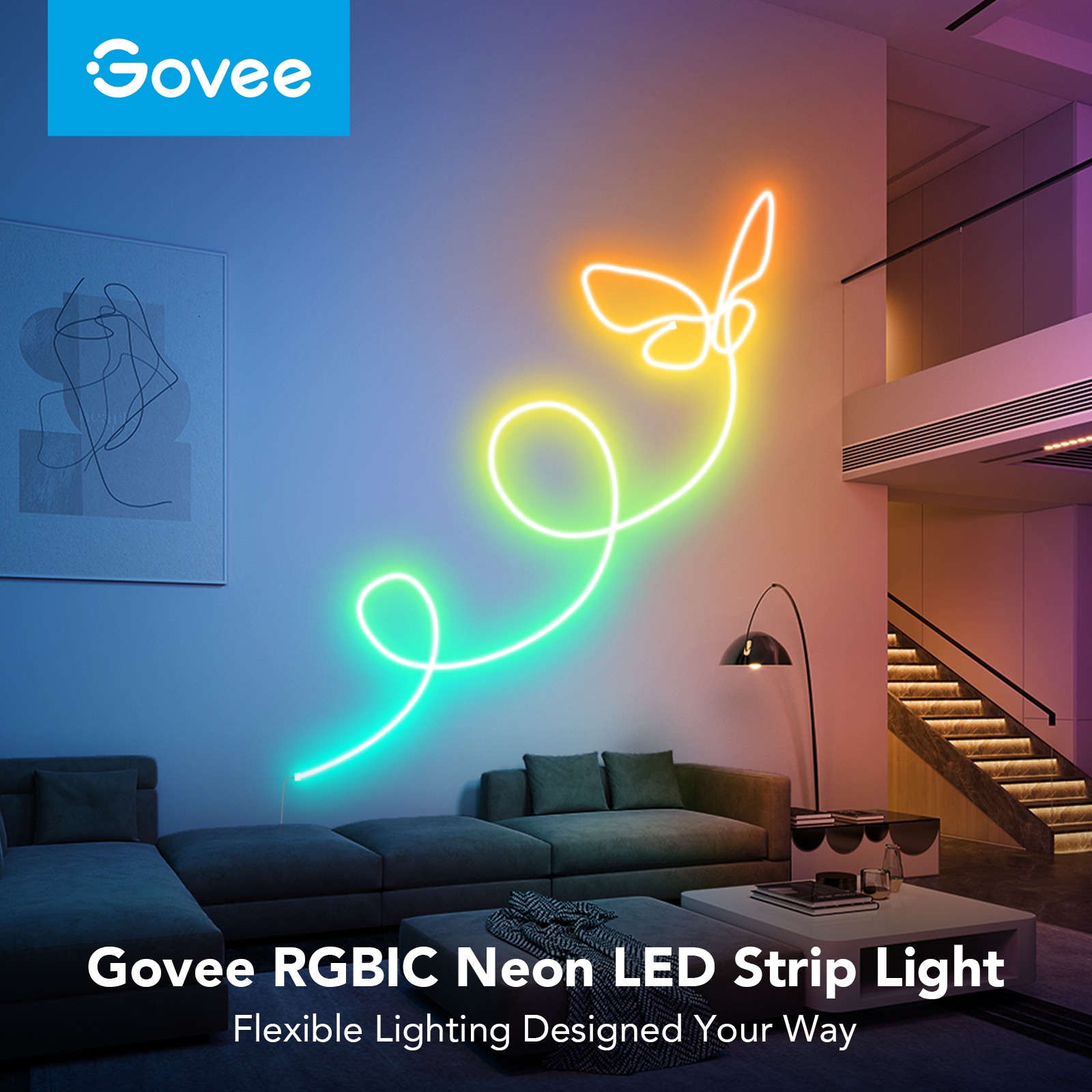 Govee 6.5-ft Integrated Multicolor Rope Light in Rope Lights department at Lowes.com