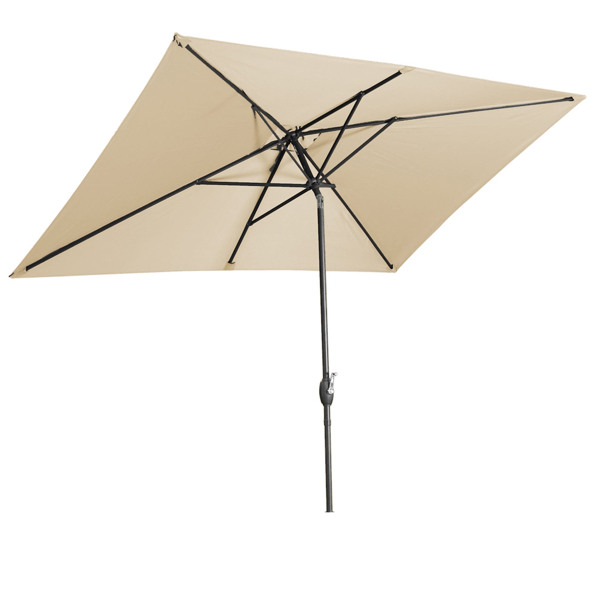 Sumyeg WF-SM-044DG 10-ft Steel Brown Crank Market Patio Umbrella