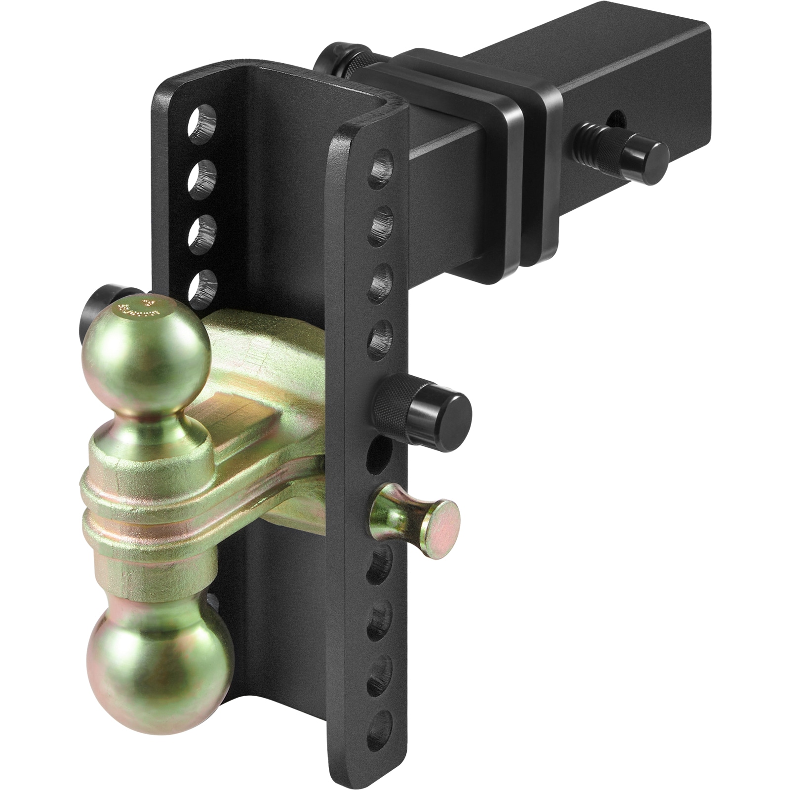 VEVOR SQTQJTCB2522I0FA2V0 Adjustable Trailer Hitch, 8-Inch Drop and 6.5-Inch Rise Hitch Ball Mount with 2.5-Inch Receiver, Solid Tube, 14,500 lbs GTW, 2-Inch and 2-5/16-Inch No.45 Steel Tow Balls with Key Lock for Truck Towing