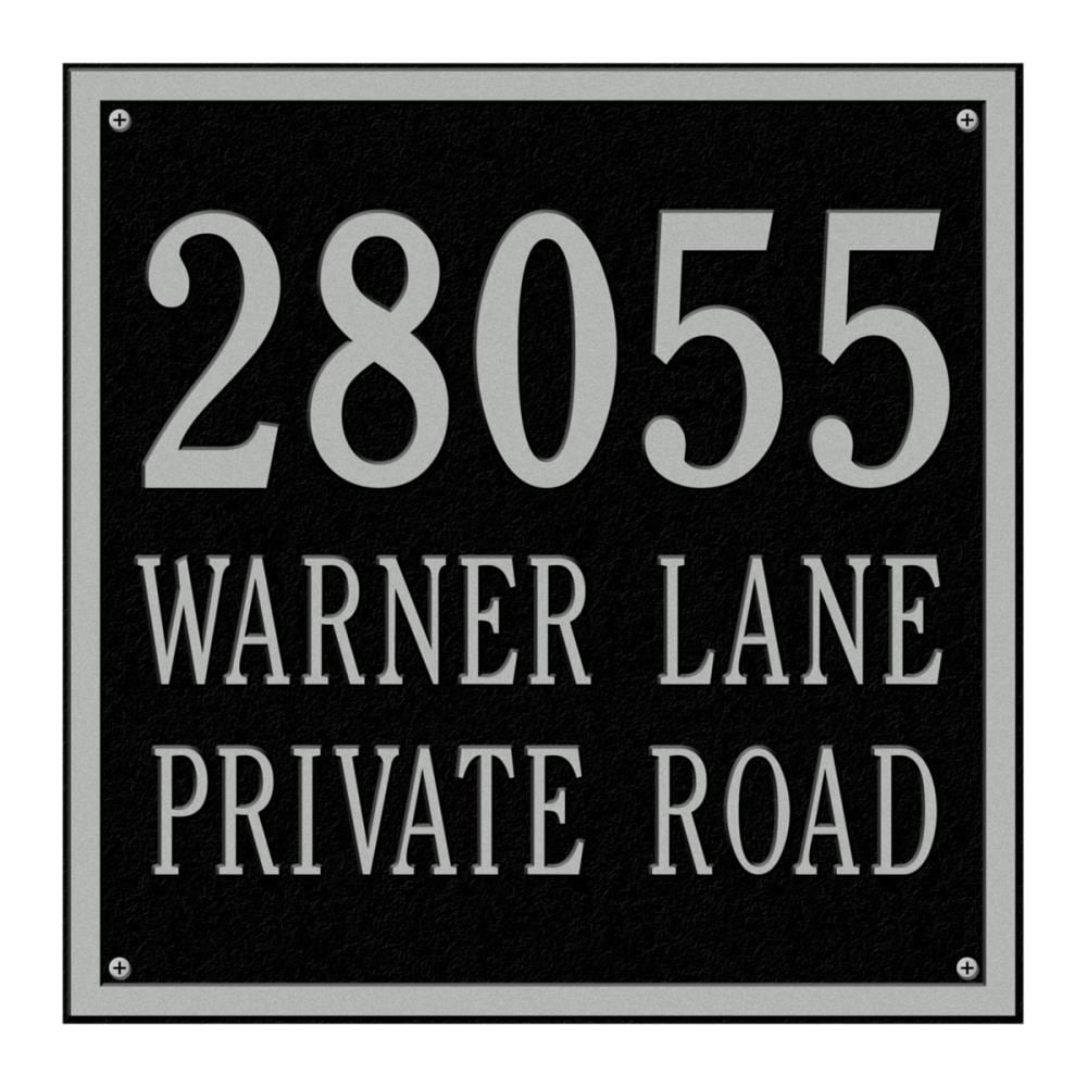 Whitehall 2118BS 15-in H x 15-in W Black/Silver Aluminum Address plaque