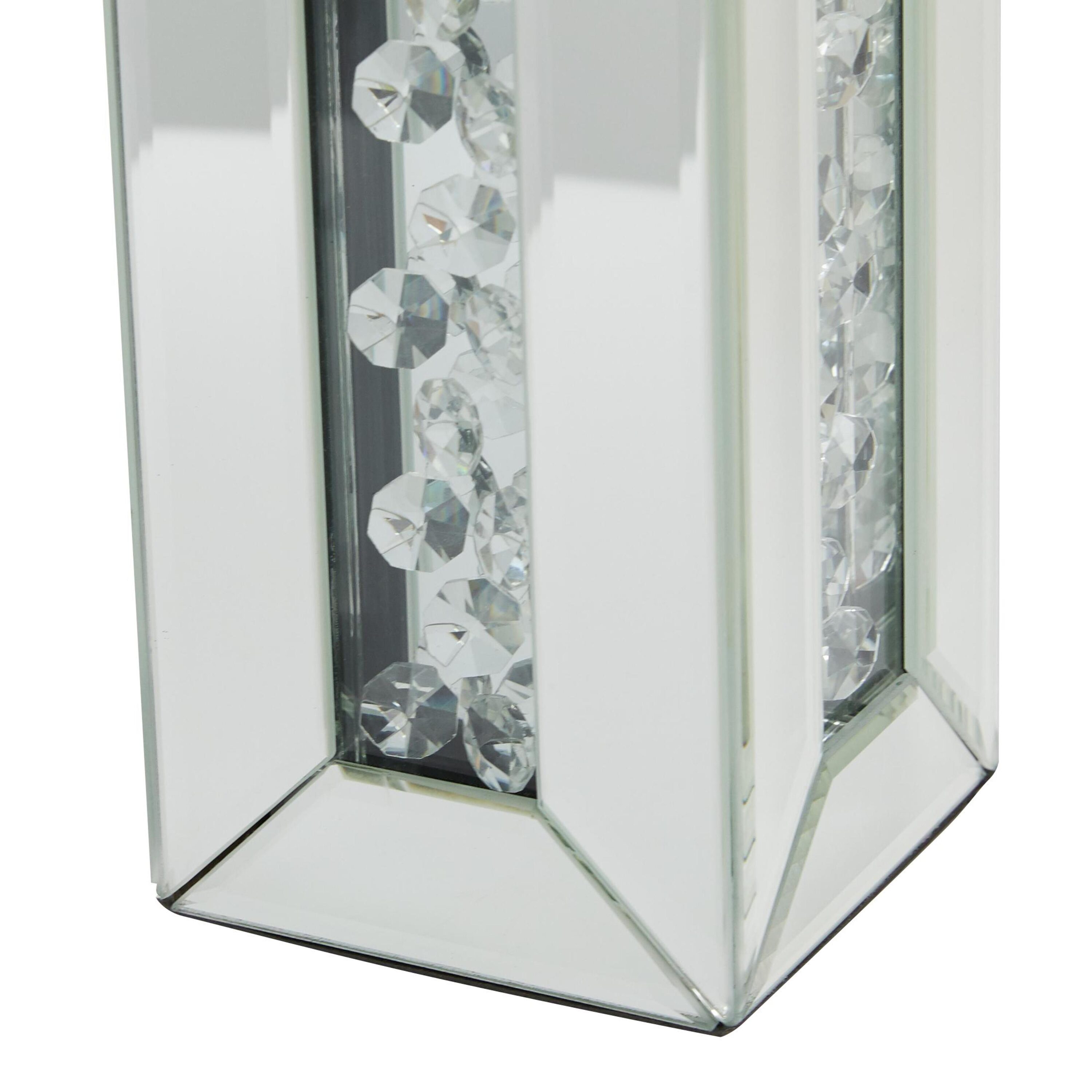 Silver Ceramic Candle Holders Set of 3 with Textured Base