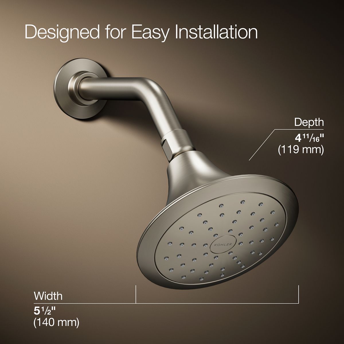 KOHLER K-10327-G-BN Fixed-Showerhead - View #3