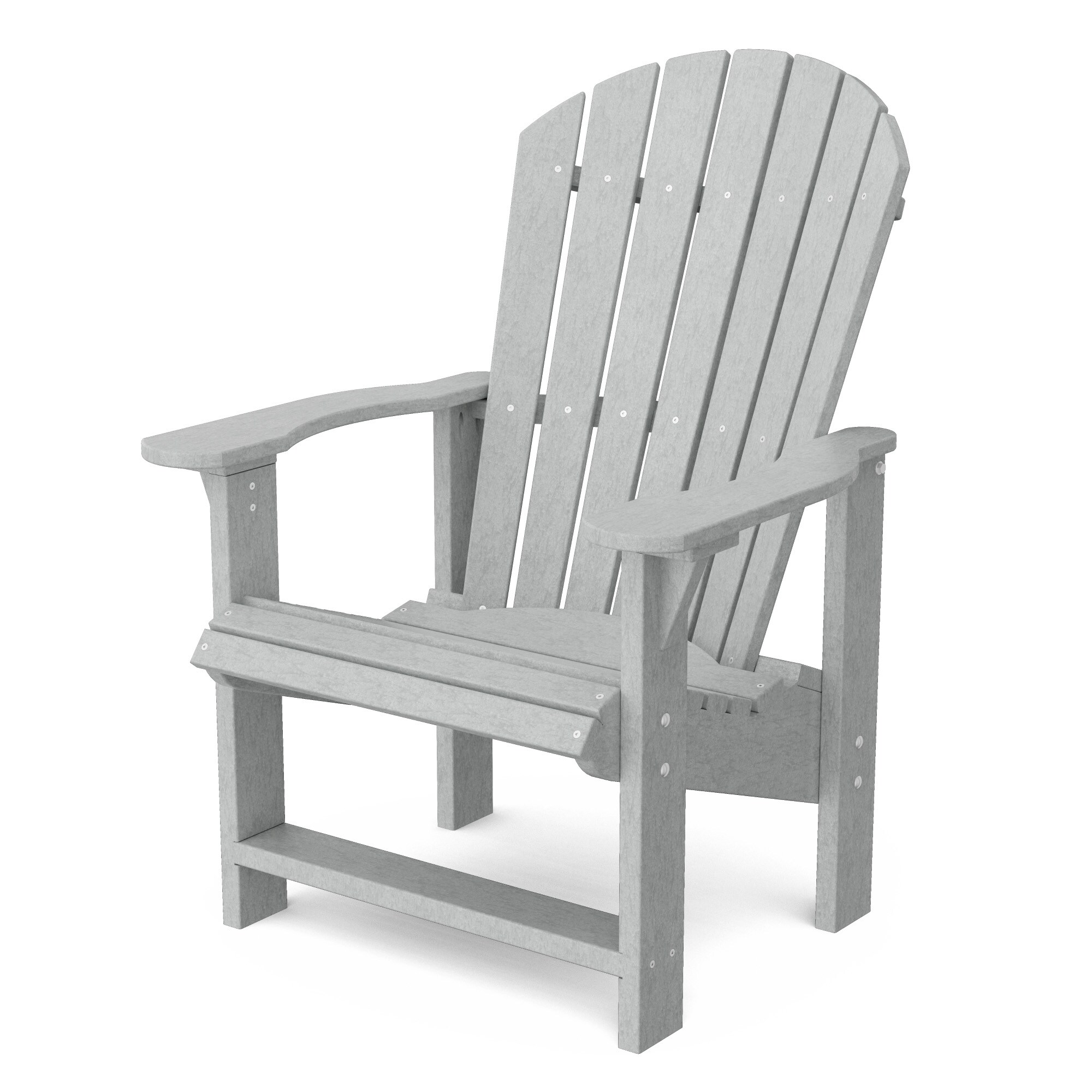 Wildridge LCC-112-LG Heritage Upright Light Gray HDPE Frame Stationary Adirondack Chair with Slat Seat