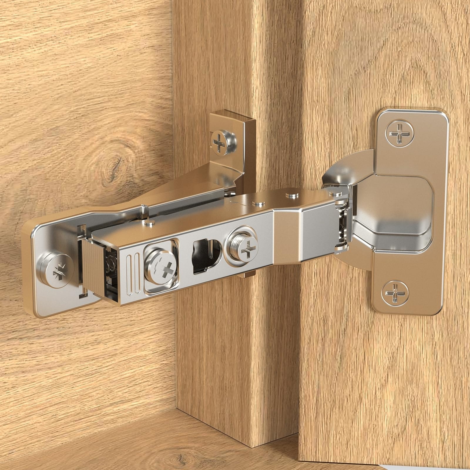Phyfalip 4 Pack 110 Degree Face Frame Inset Cabinet Hinges Soft Close 3D Adjustment Clip Top Fast Release for 35mm Cup 14-22mm Door #LPF0502R20