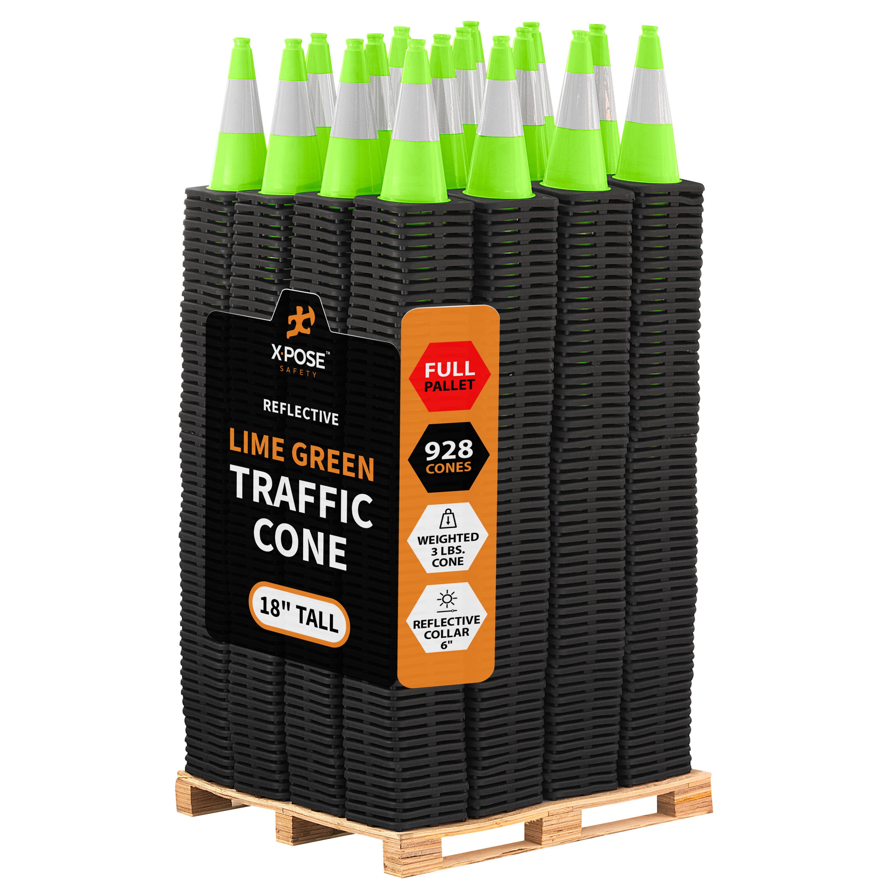 XPOSE SAFETY LTC18-6-FP928-X 928 -Pack 88-in Green Traffic safety cone