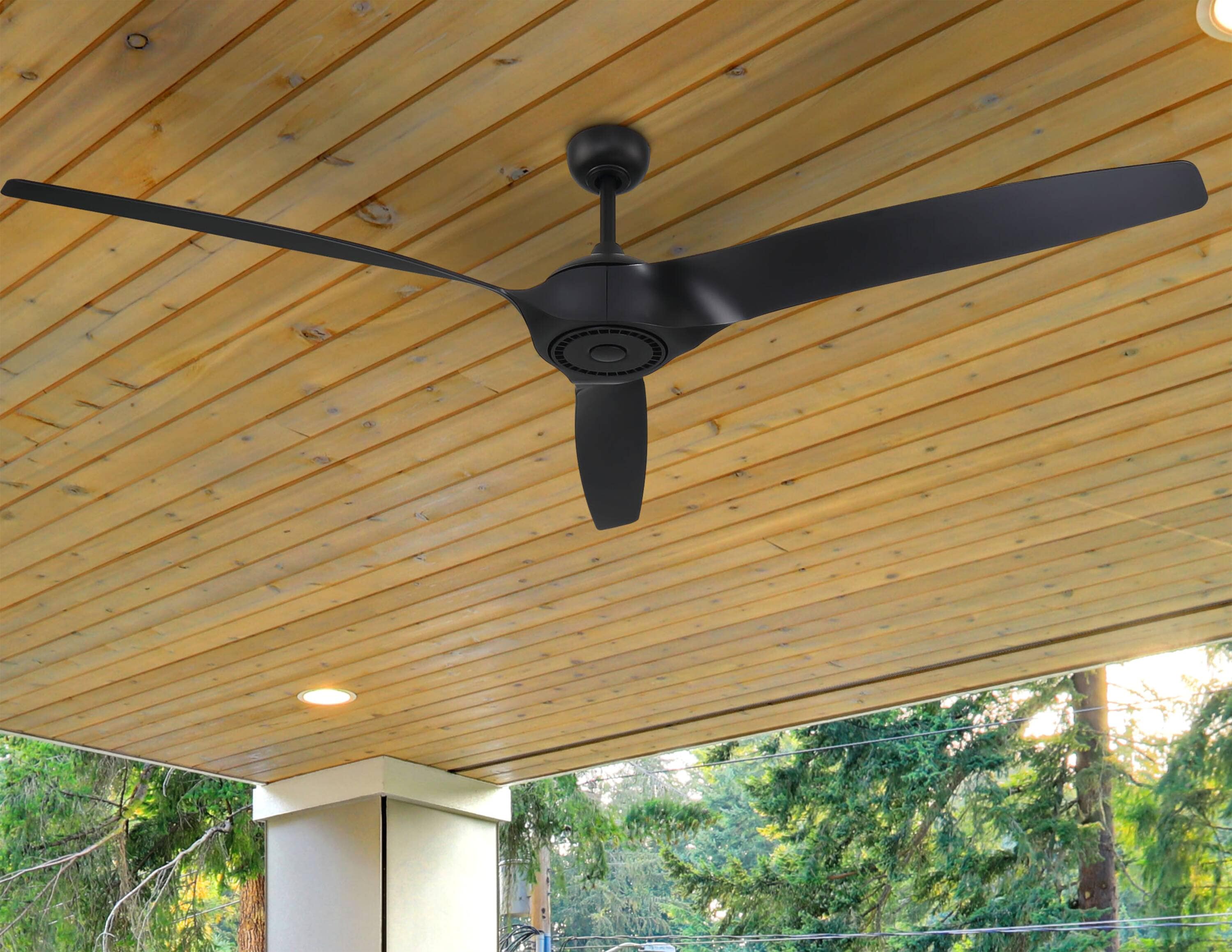 Milroy 72-in Matte black Indoor/Outdoor Ceiling Fan and Remote (3-Blade) | - Harbor Breeze AR23-72MBK