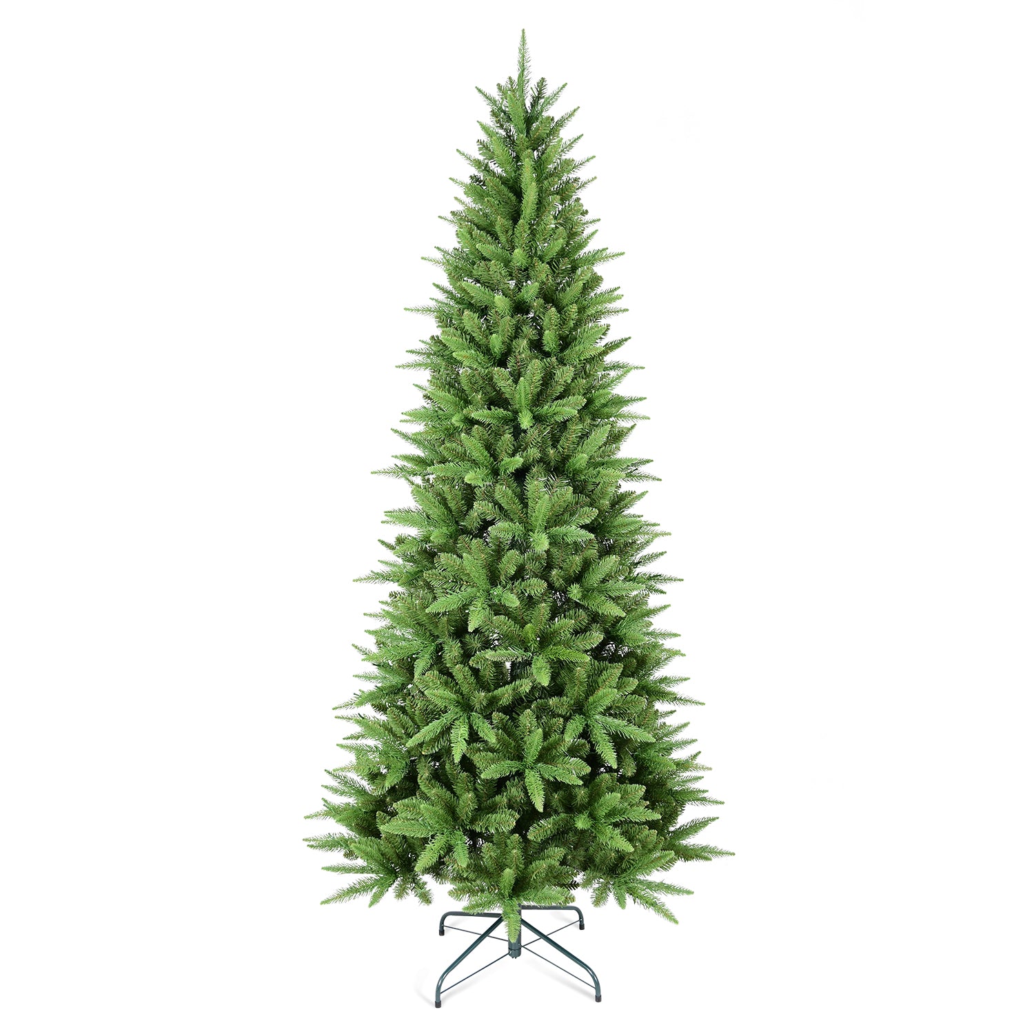 Boyel Living 4 ft. Slim Christmas Tree with 424 Tips PE PVC Hinged Branches Stable Metal Stand for Small Spaces