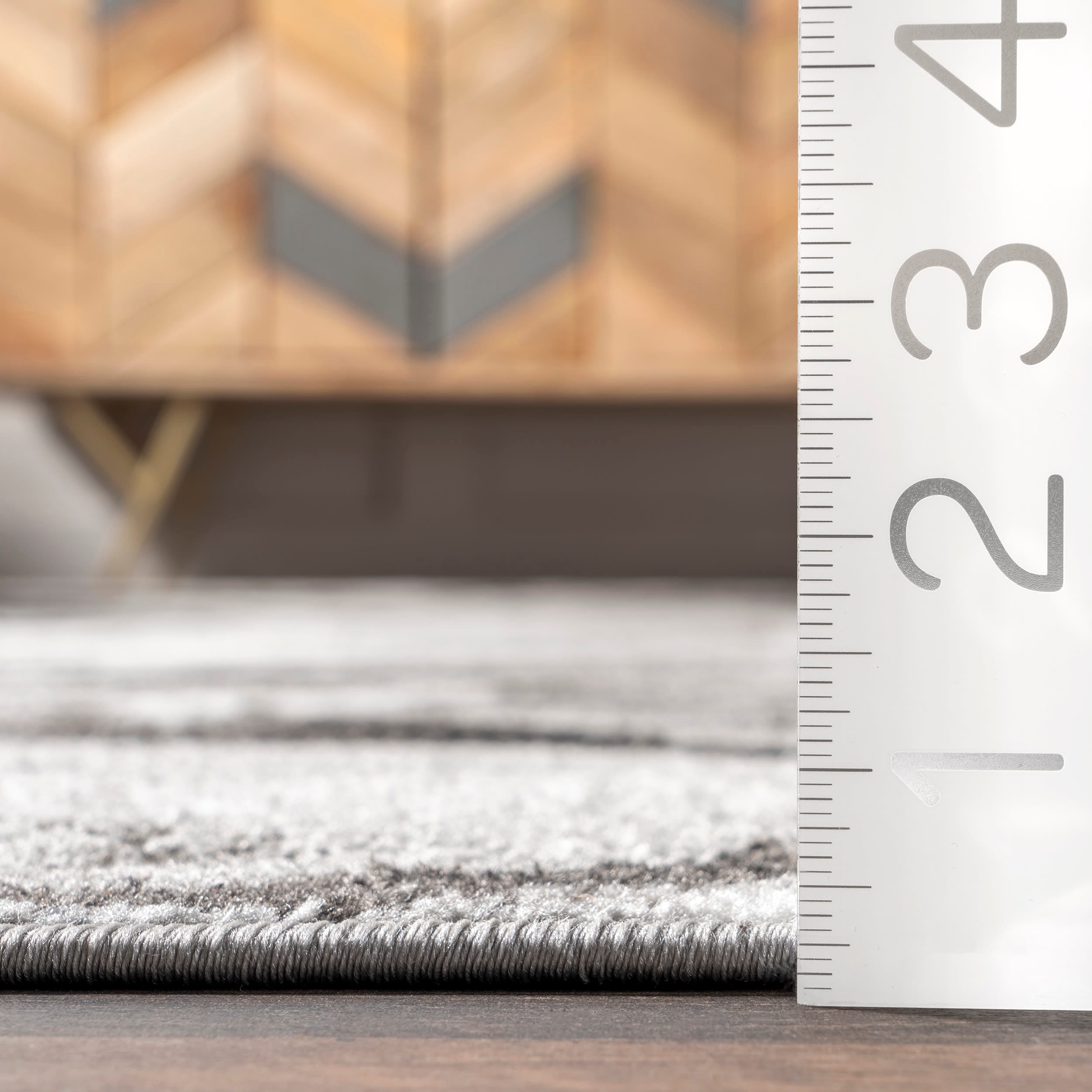 Gray Abstract Non-Slip Synthetic 9' x 12' Area Rug