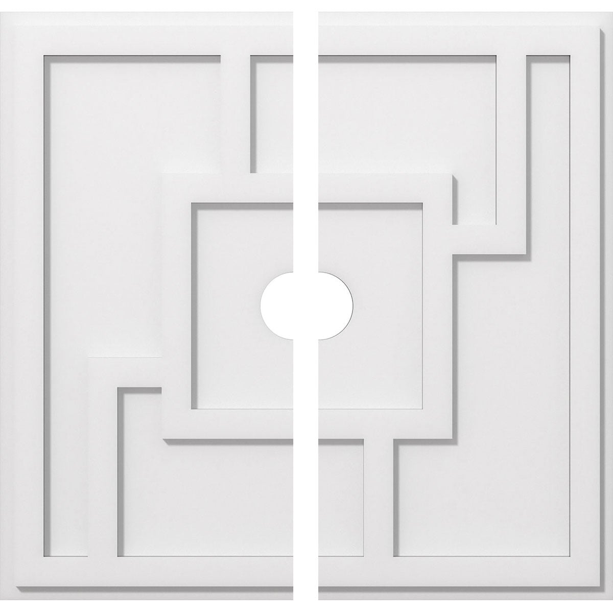 Ekena Millwork CMP26KX2-03000 Knox 26-in W x 26-in L Contemporary White PVC Split Ceiling Medallion