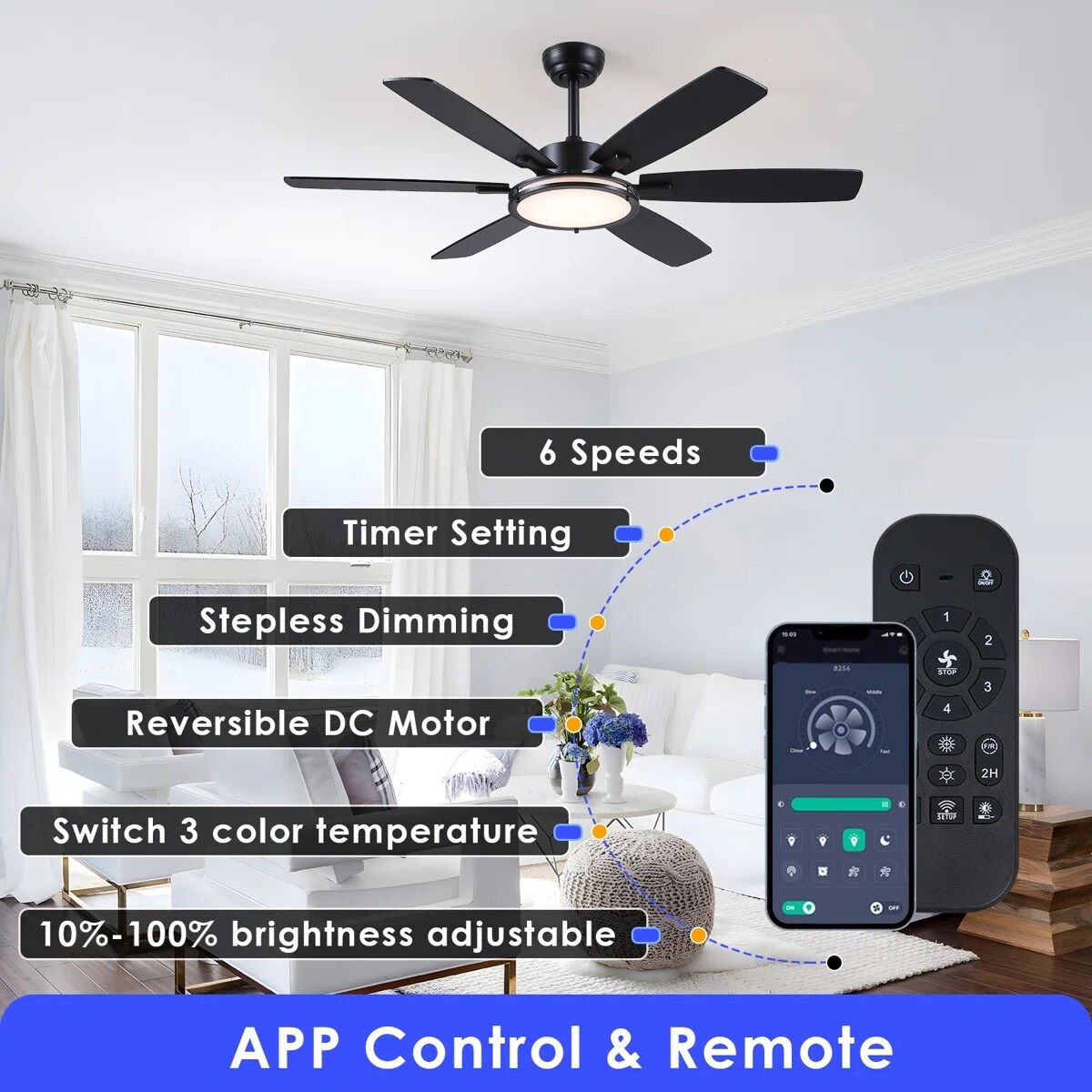 Kviflon LS8256-52BK Ceiling-Fans - View #10